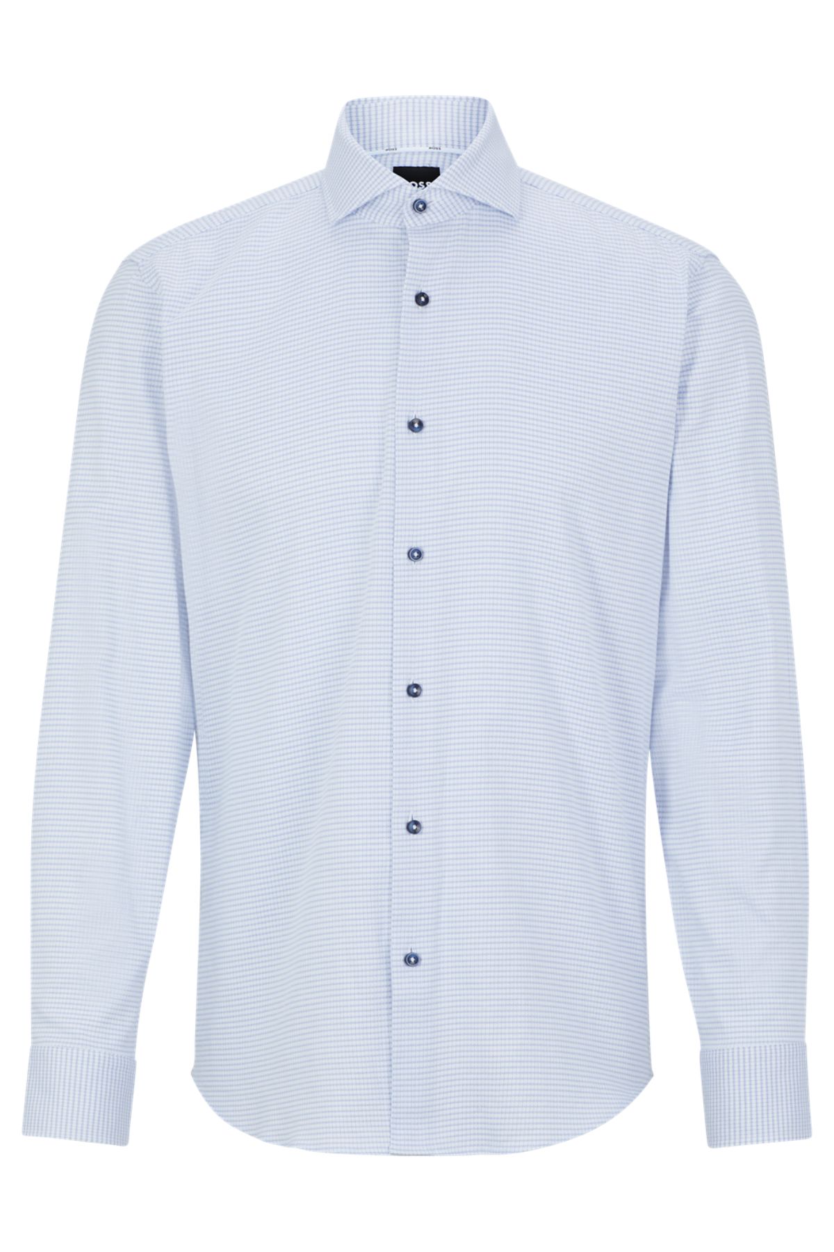 CAMISA SLIM FIT EN PUNTO ESTAMPADO DE TEJIDO FLEXIBLE image number 0