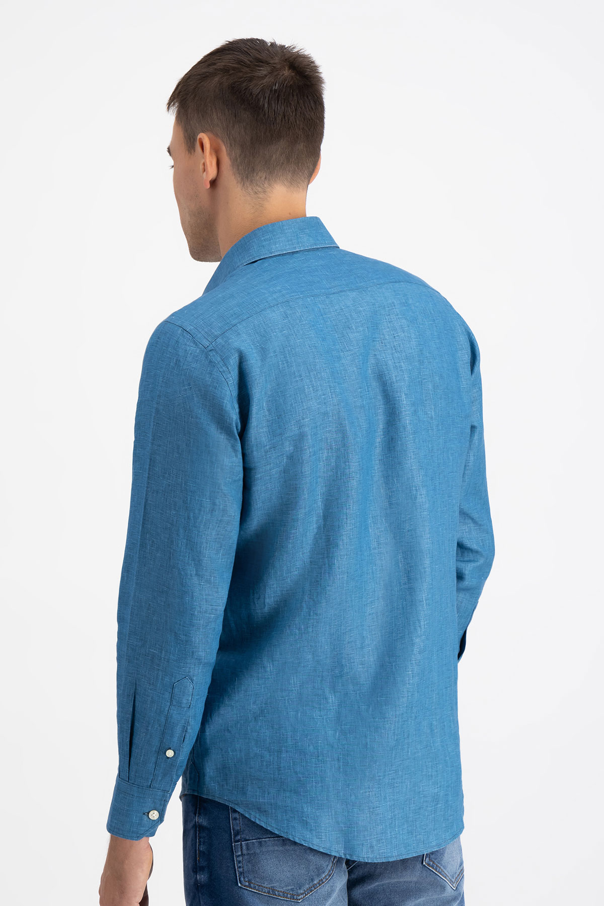 CAMISA PAPER TOUCH TURQUESA CALDERONI SLIM FIT image number 1