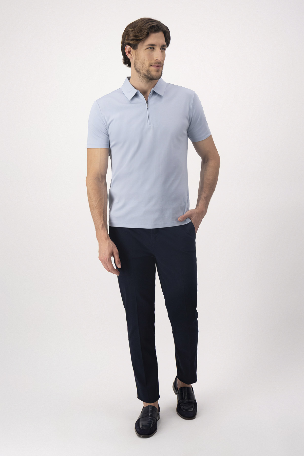 PLAYERA TIPO POLO MERCERIZED COTTON CONTEMPORARY FIT image number 3