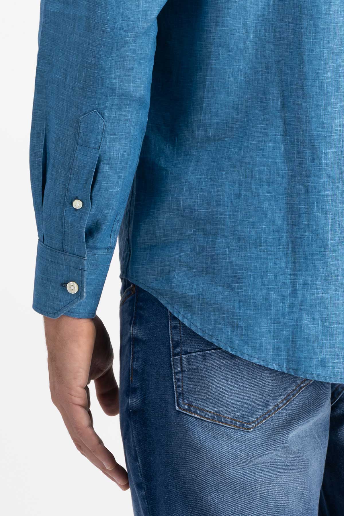CAMISA PAPER TOUCH TURQUESA CALDERONI SLIM FIT image number 2