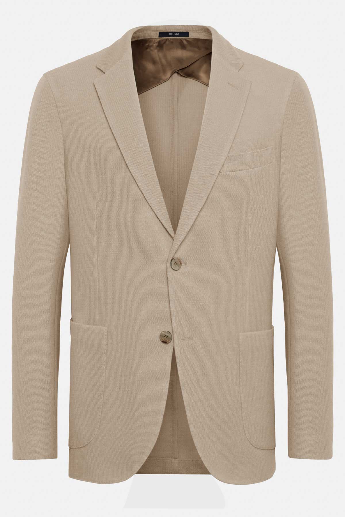 Chaqueta Beige Estructurada De Lana Jersey image number 3