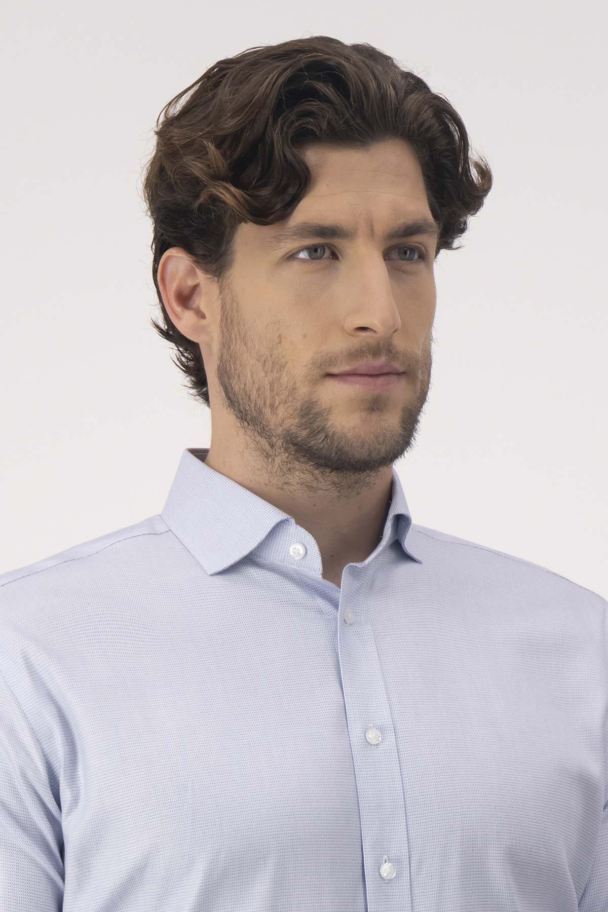 CAMISA FORMAL NON IRON AZUL CONTEMPORARY FIT image number 1