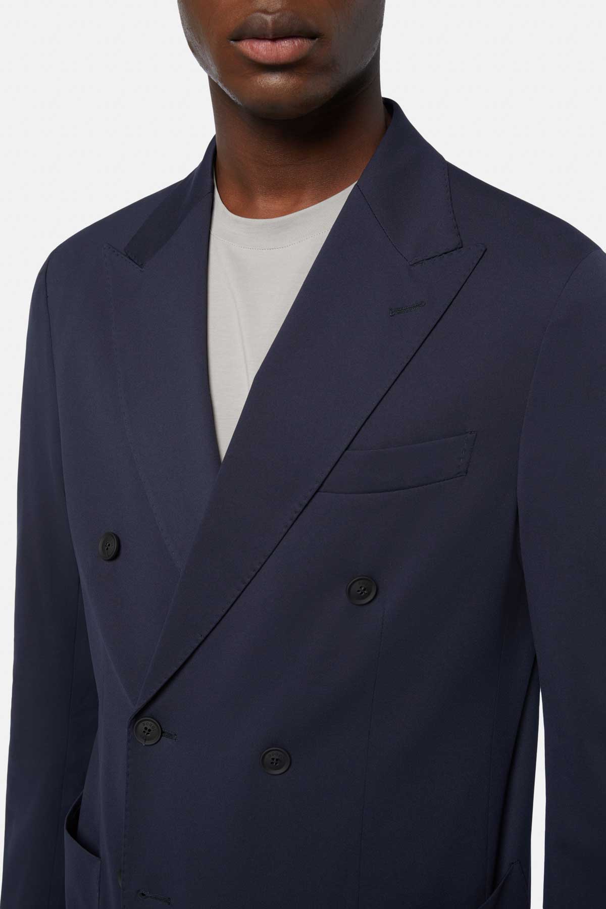 Chaqueta Azul Marino Cruzada De Nailon B Tech image number 2