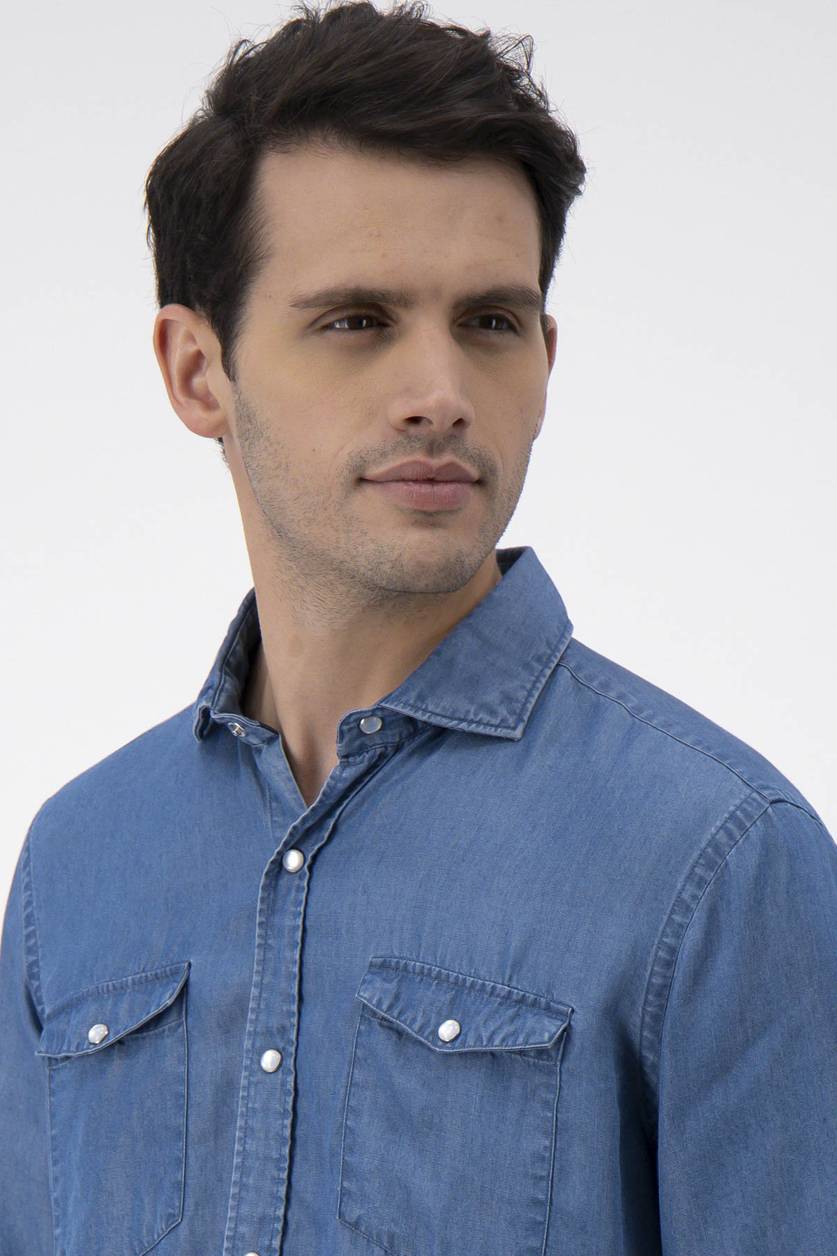 CAMISA CASUAL DENIM TENCEL CALDERONI CONTEMPORARY FIT image number 2