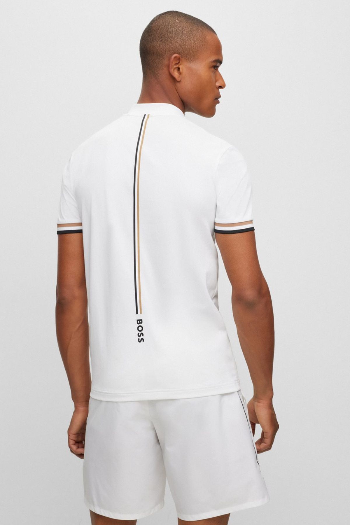 POLO BOSS SLIM FIT A RAYAS X MATTEO BERRETTINI image number 3