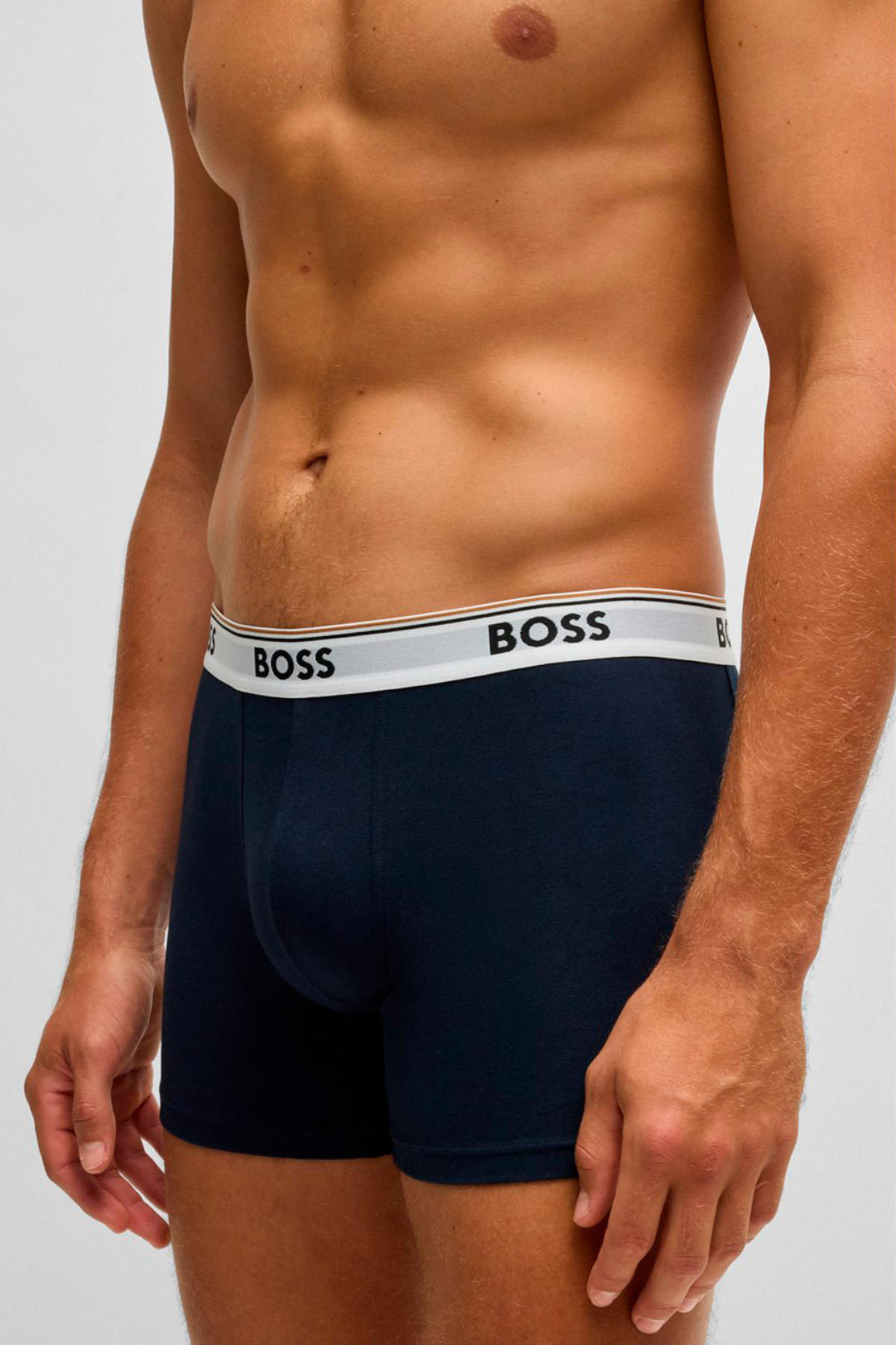 Paquete De Tres Calzoncillos Bóxer Boss En Algodón Elástico Con Logos