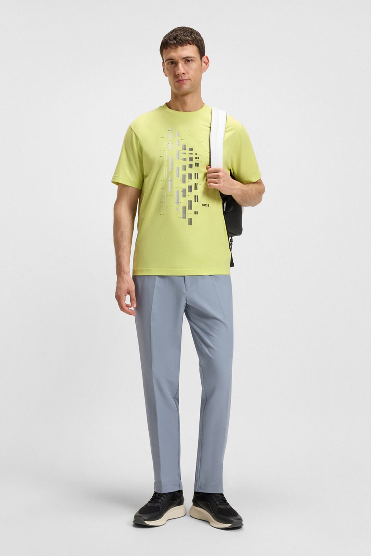 Playera De Algodón Elástico Con Estampado Geométrico