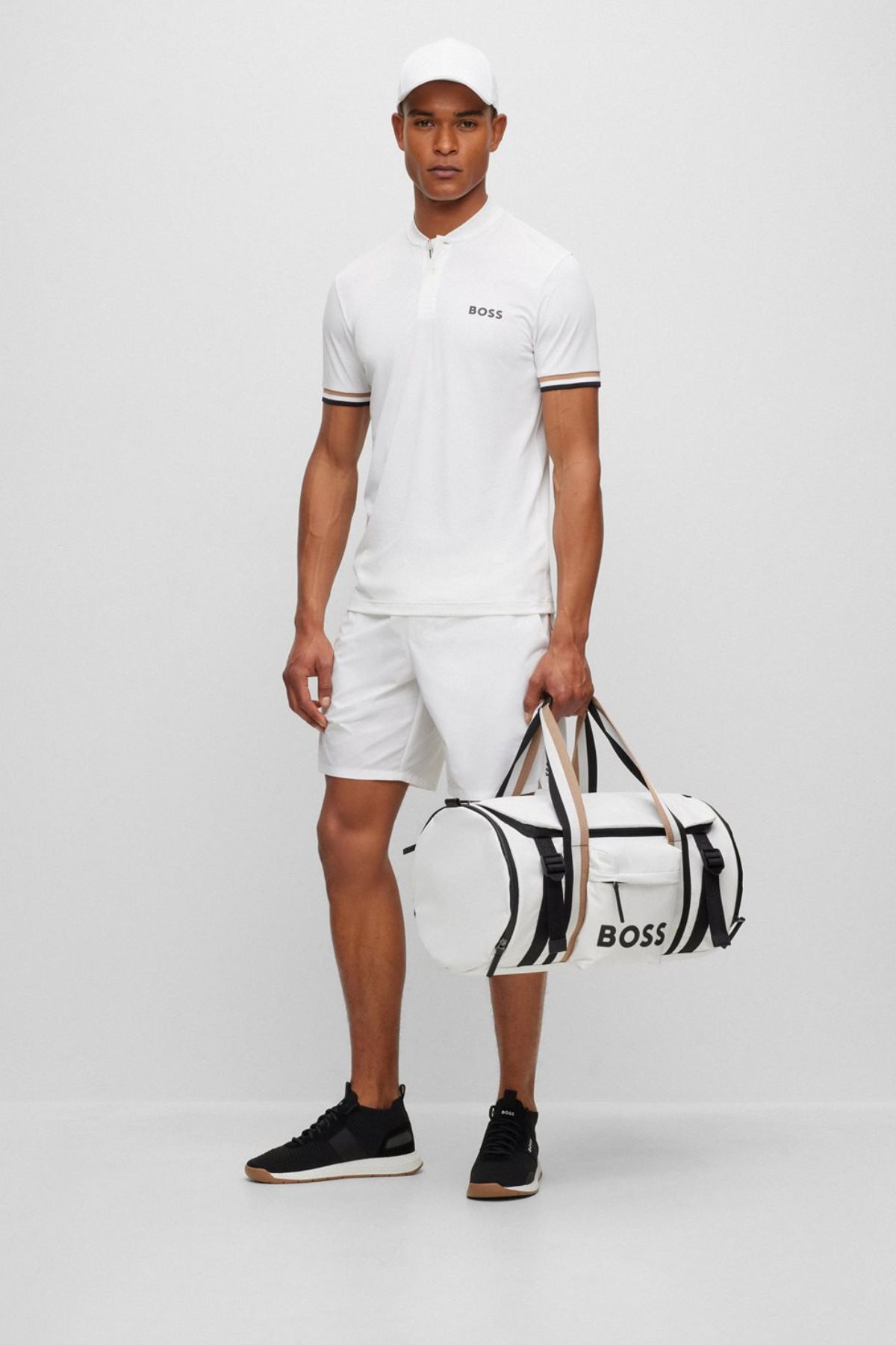 POLO BOSS SLIM FIT A RAYAS X MATTEO BERRETTINI image number 4