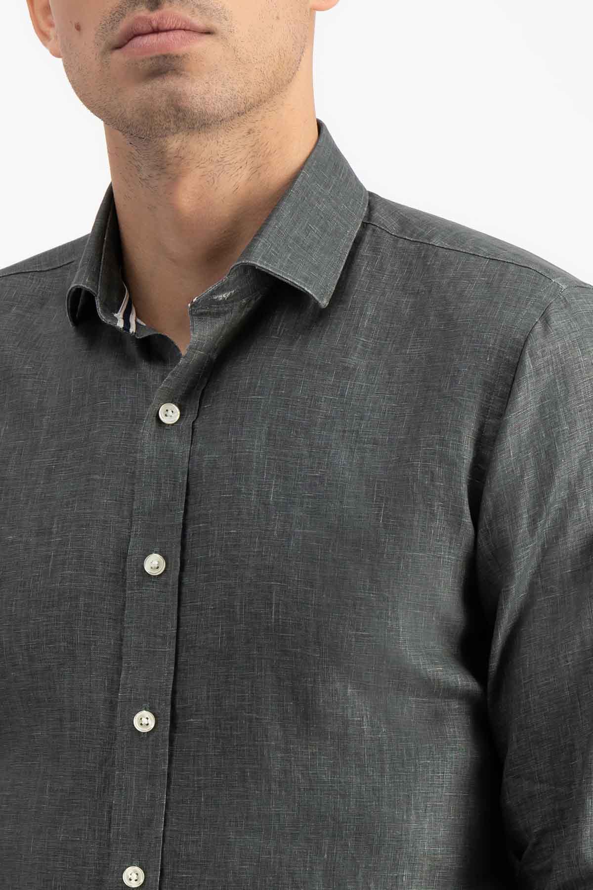 CAMISA PAPER TOUCH OLIVO CALDERONI SLIM FIT image number 2