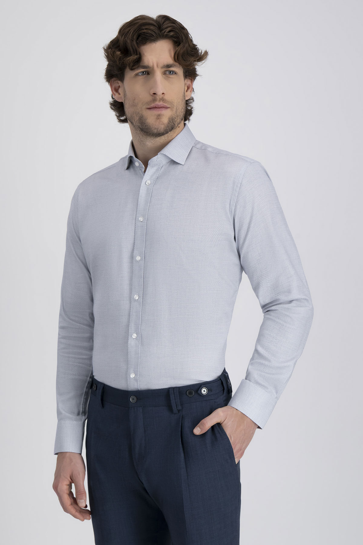 Camisa Formal Silk Protein Contemporary Fit