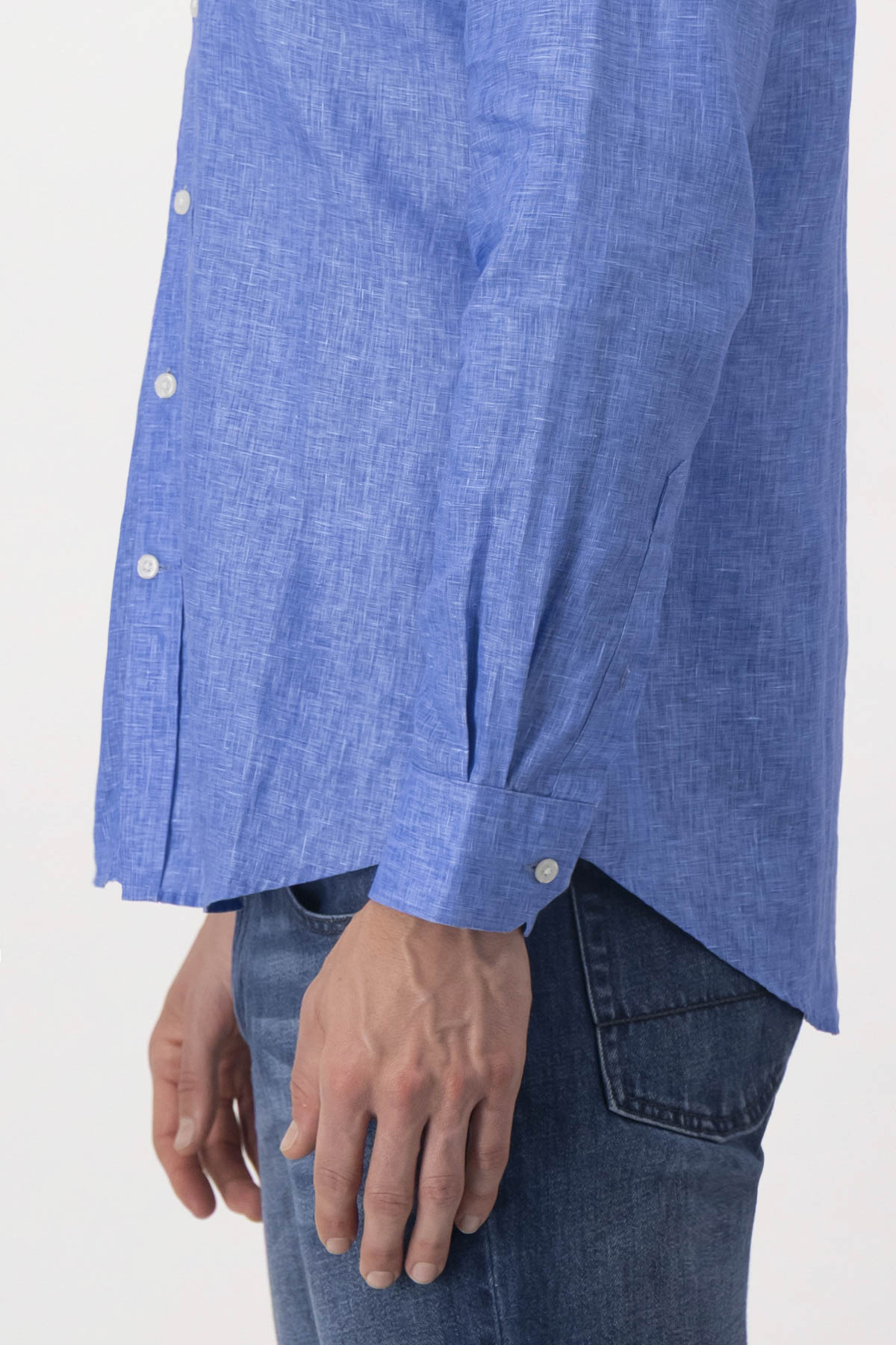 Camisa Casual LINEN Azul Claro Contemporary Fit image number 4