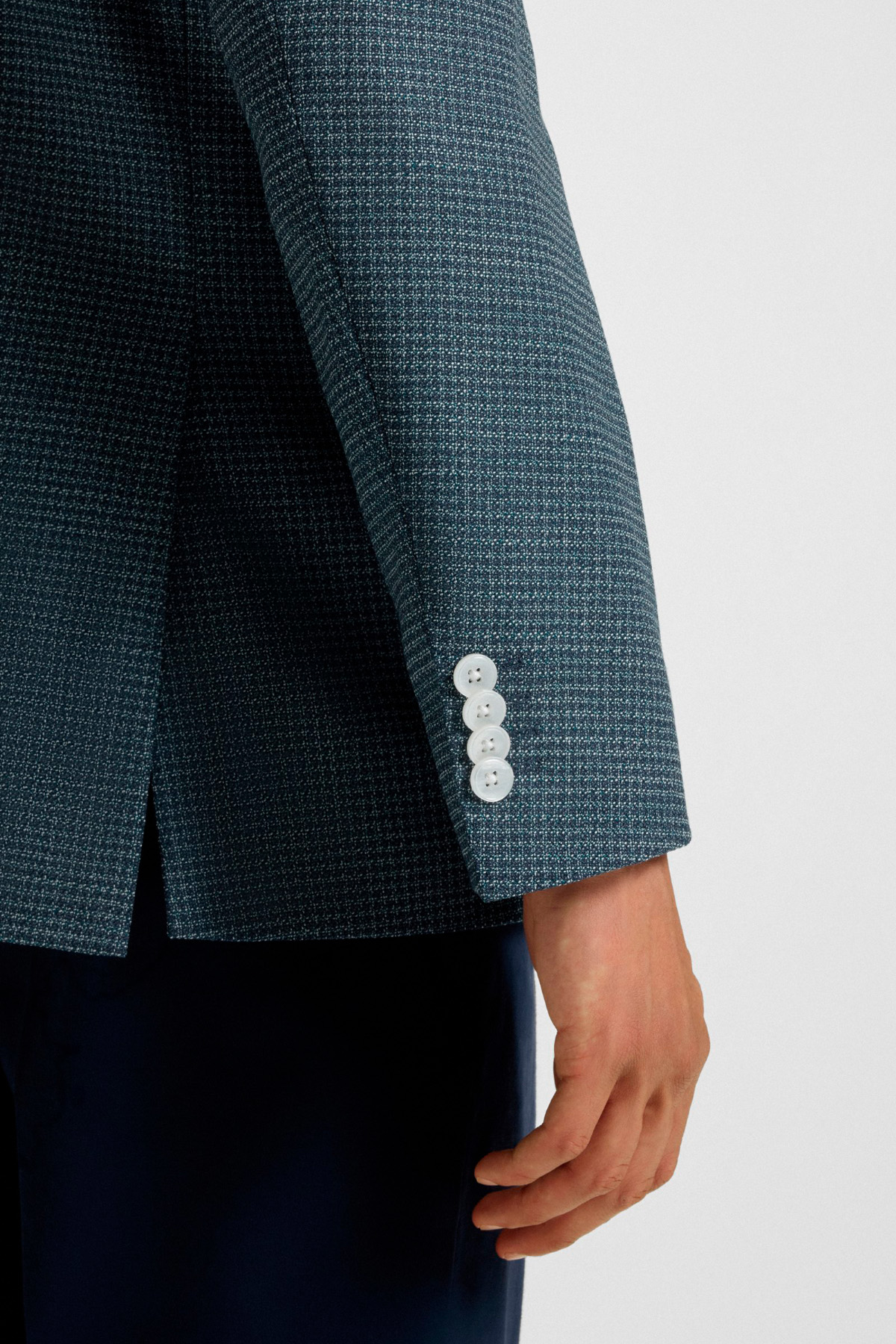 Blazer Regular Fit Con Estampado En Mezcla De Lana
