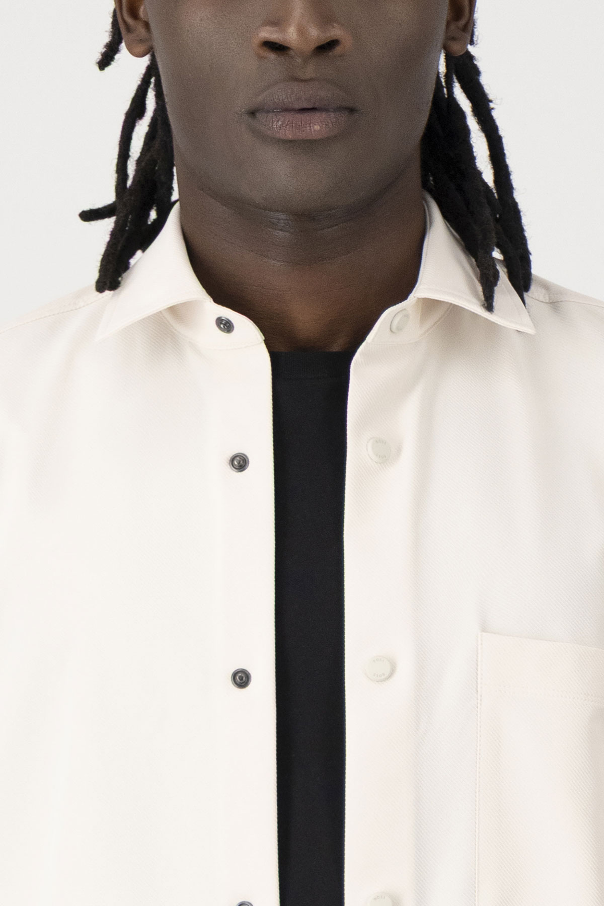 Camisa Relaxed Fit De Sarga Elástica Técnica