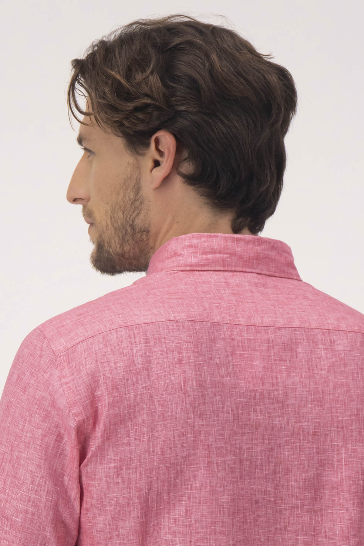 Camisa Casual LINEN Rosa Contemporary Fit