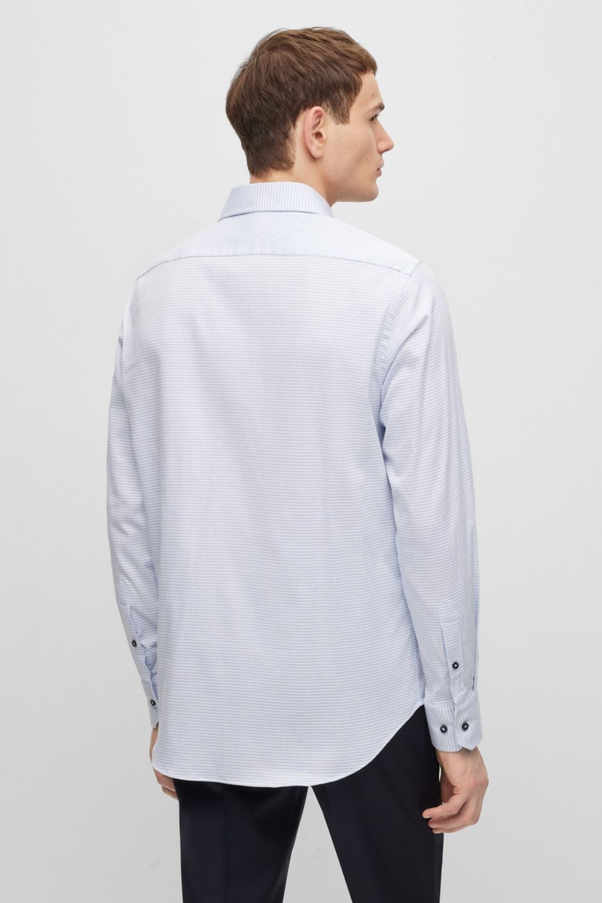 CAMISA SLIM FIT EN PUNTO ESTAMPADO DE TEJIDO FLEXIBLE image number 3