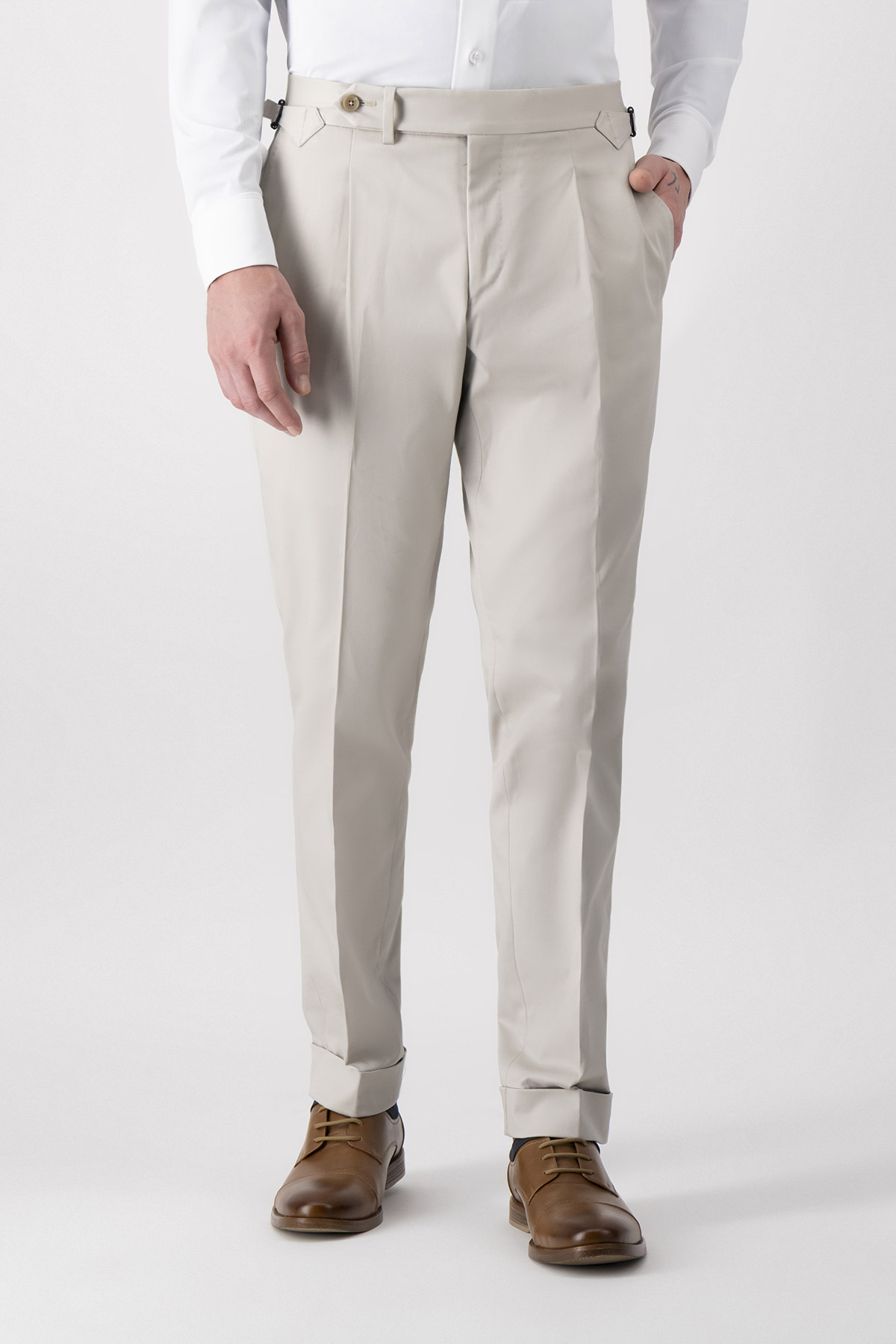 PANTALÓN FORMAL BEIGE SLIM FIT image number 0