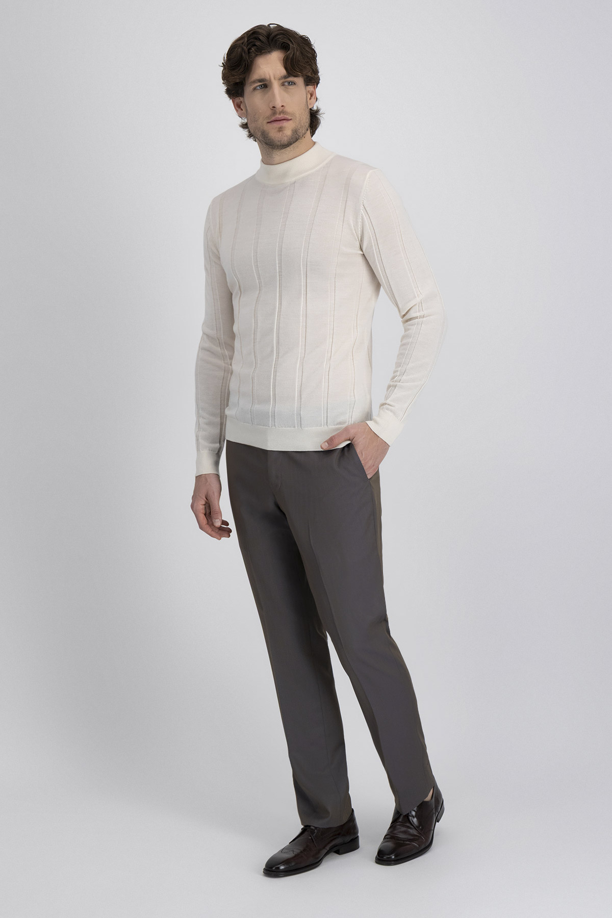 Suéter Casual Merino Wool Contemporary Fit
