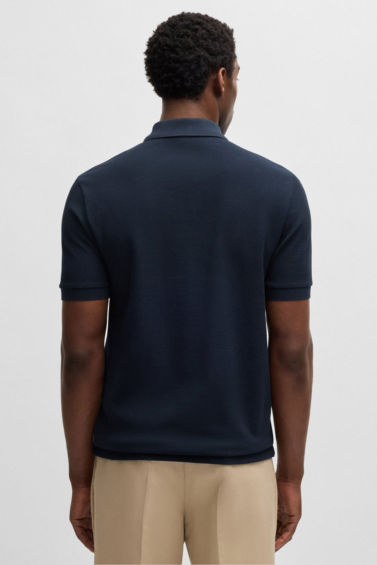 Polo De Punto Con Cuello Con Cremallera Y Estructura De Rejilla