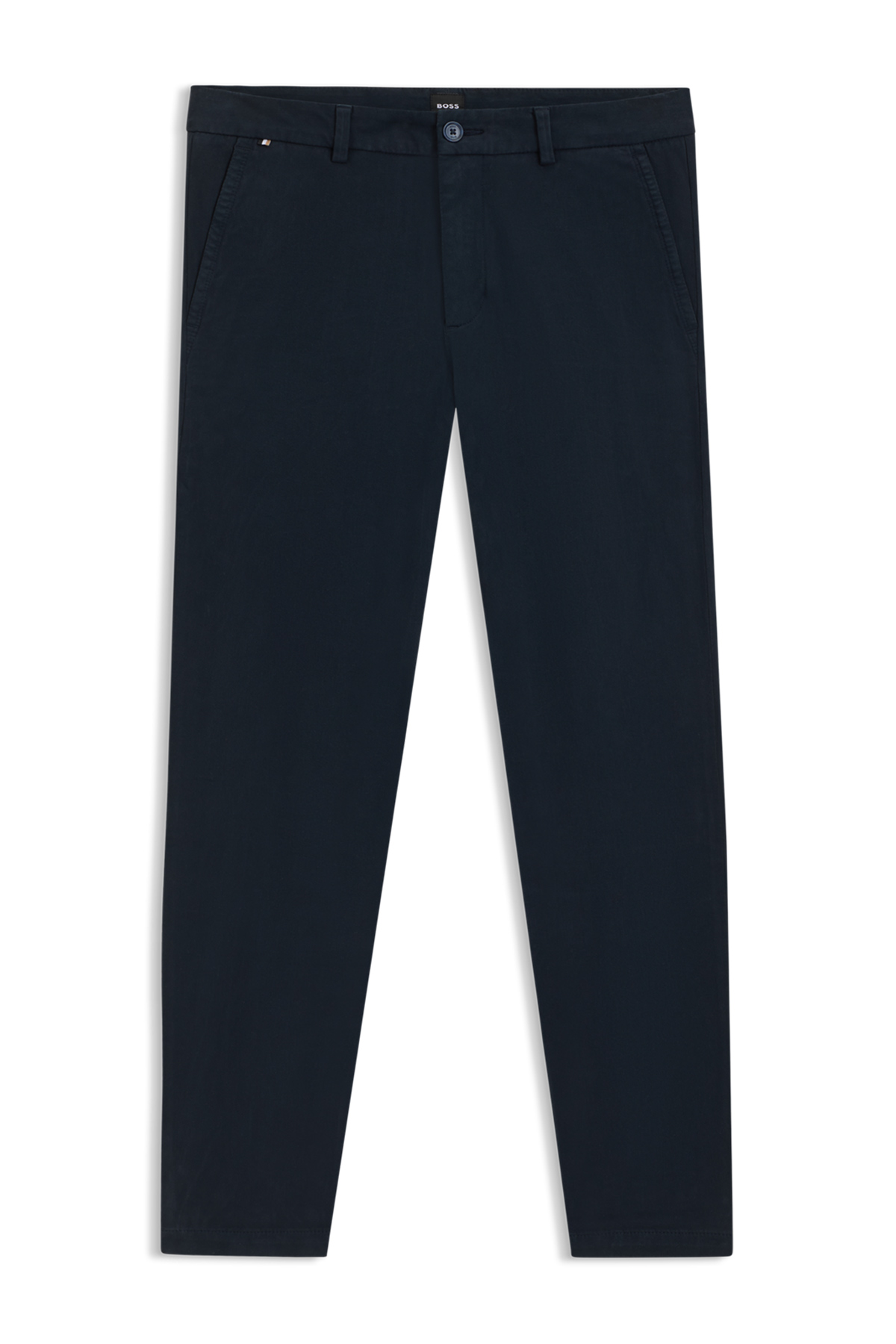 Pantalón Slim Fit De Sarga De Algodón Elástico