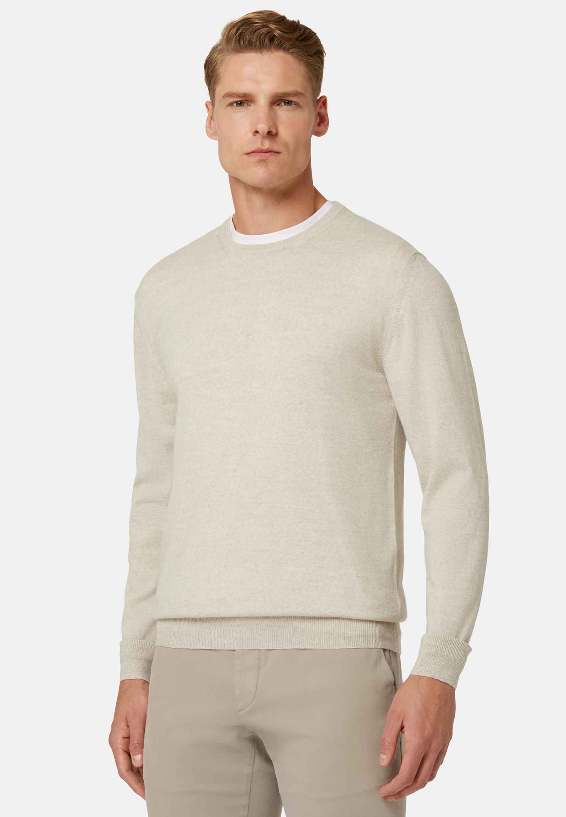 Jersey Gris Claro De Cuello Redondo De Lana Merina image number 0
