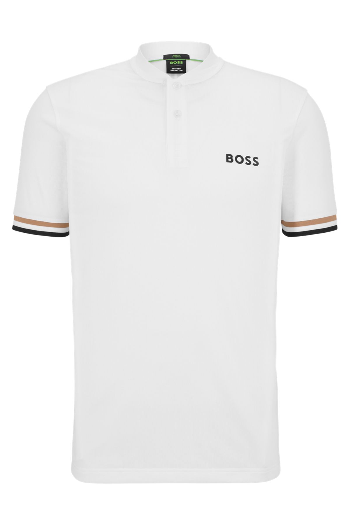 POLO BOSS SLIM FIT A RAYAS X MATTEO BERRETTINI image number 0