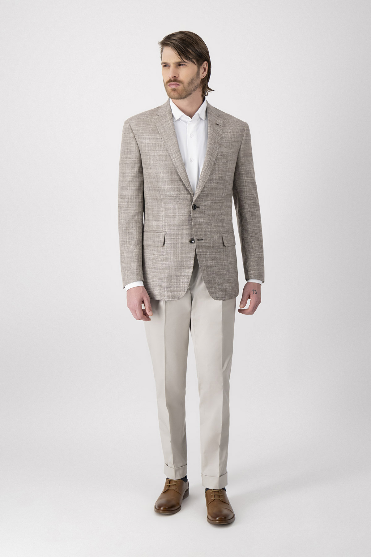 PANTALÓN FORMAL BEIGE SLIM FIT image number 3