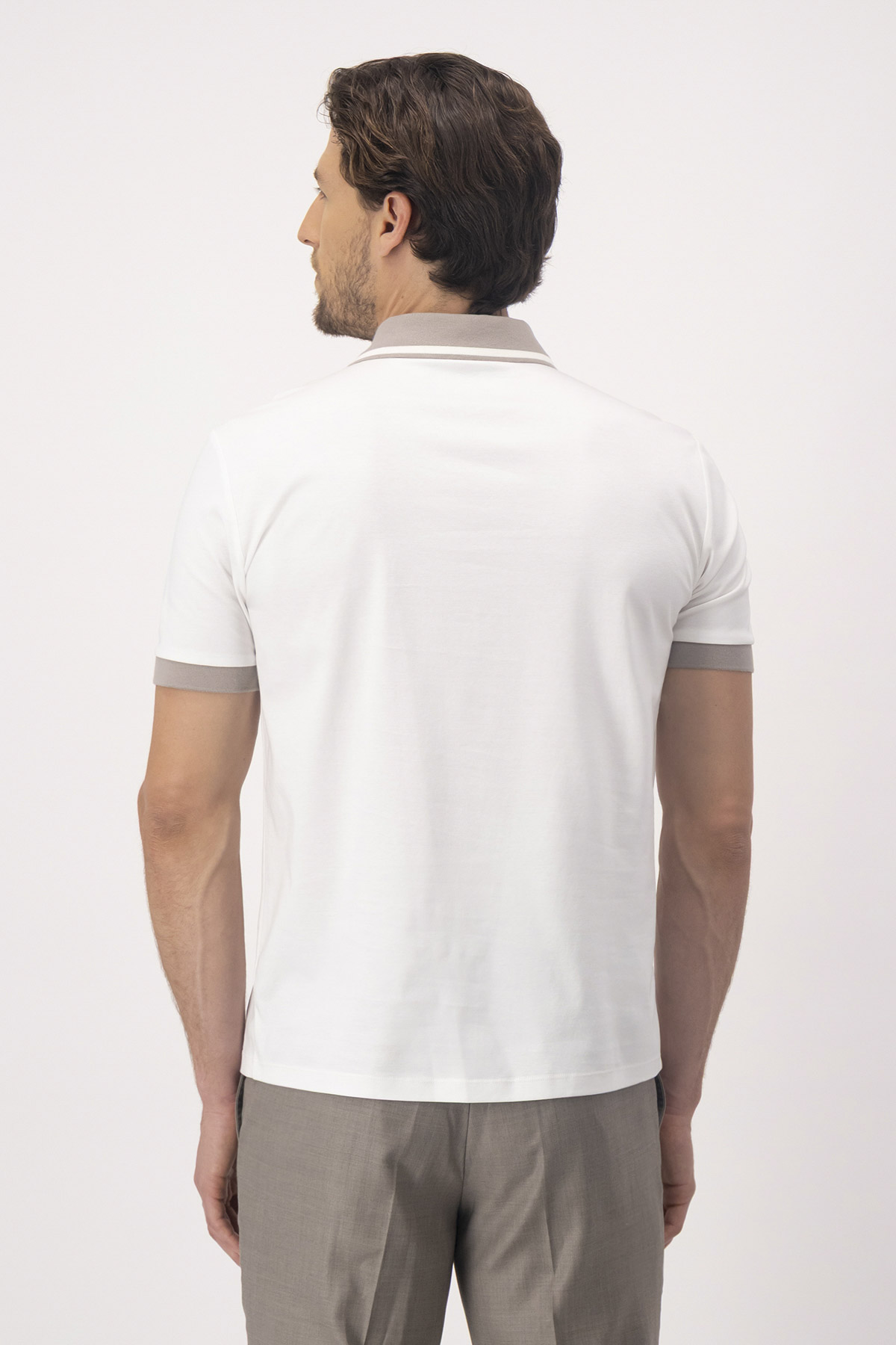 PLAYERA TIPO POLO MERCERIZED COTTON BLANCO CONTEMPORARY FIT image number 2