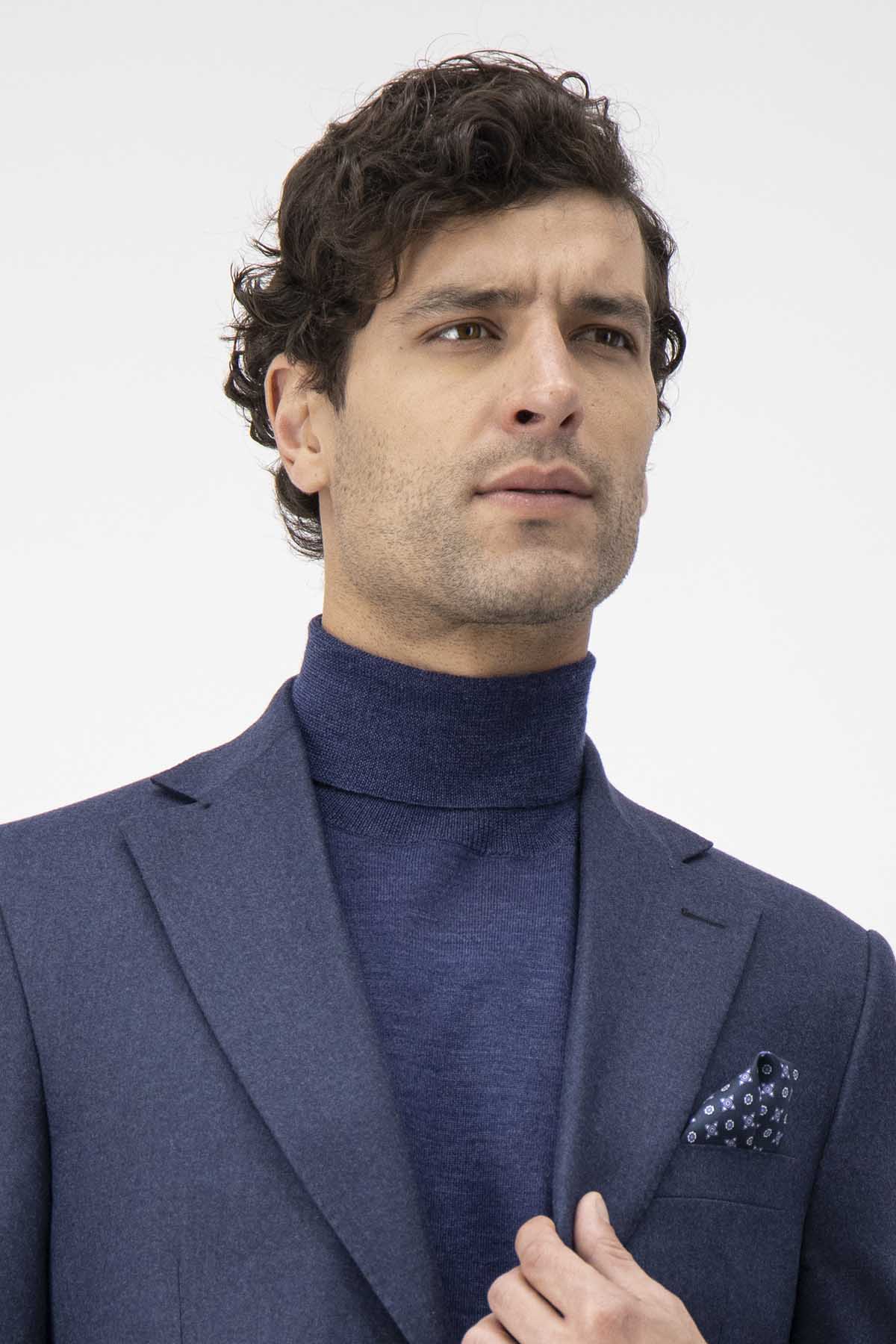 SACO CASUAL CASHMERE CALDERONI COLOR AZUL MARINO SLIM FIT image number 7