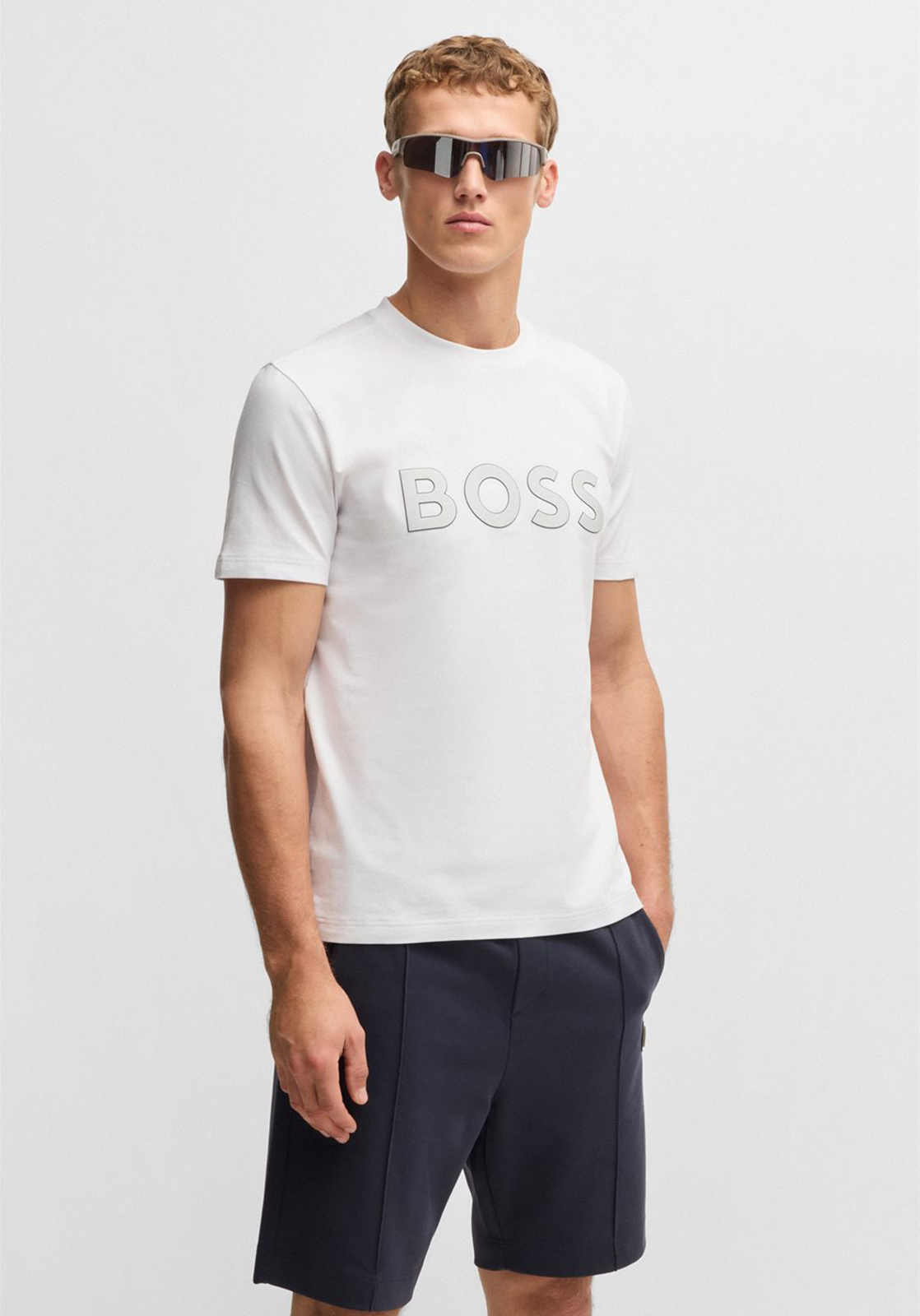 Playera De Algodón Elástico Con Logo Grande