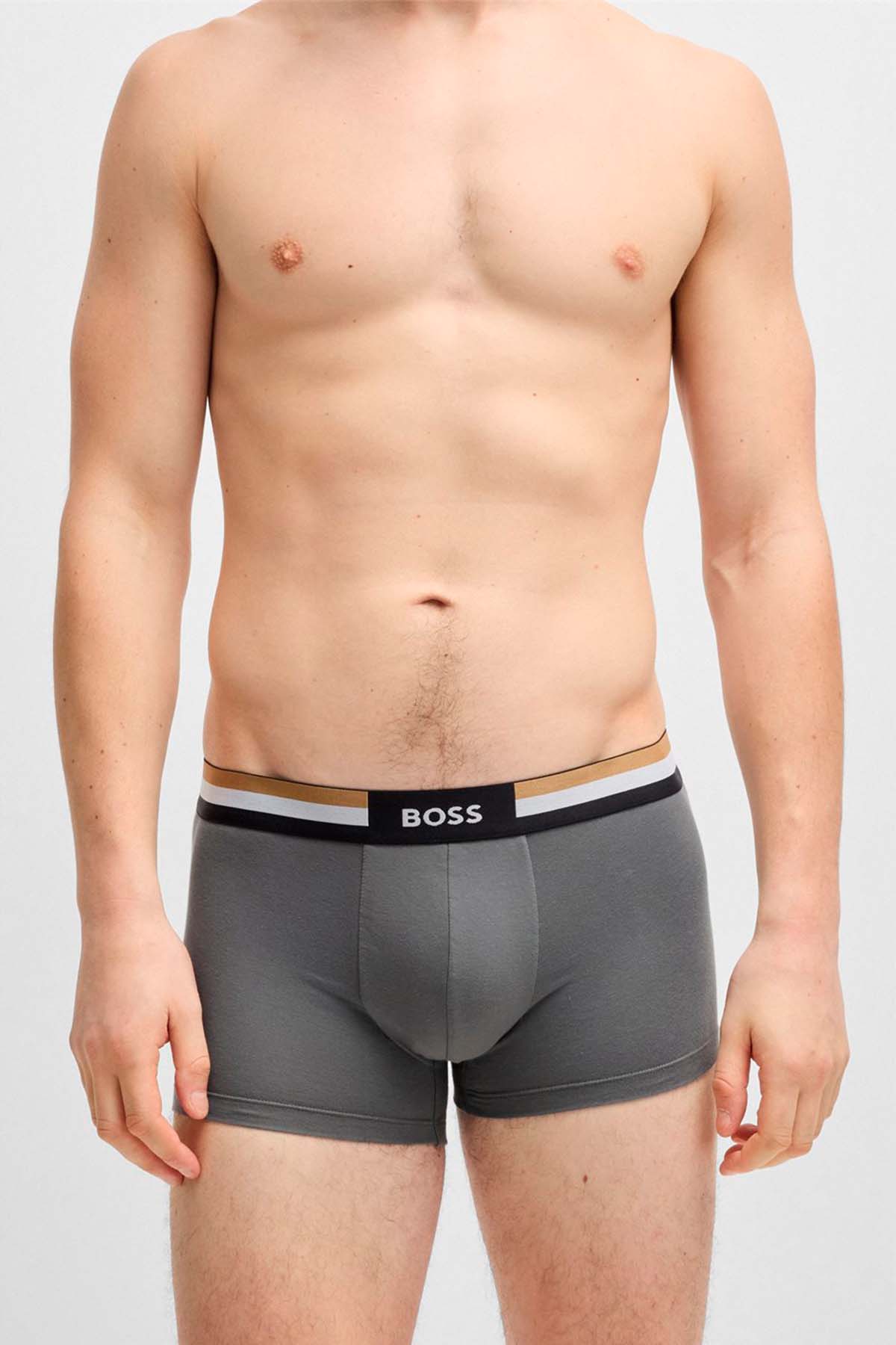 Paquete de tres calzoncillos en algodón con rayas de la marca