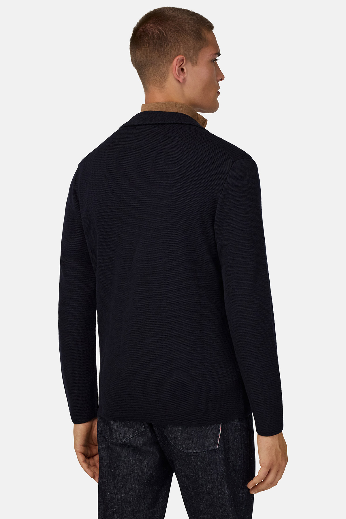 Suéter De Punto De Doble Botonadura de Lana Merina