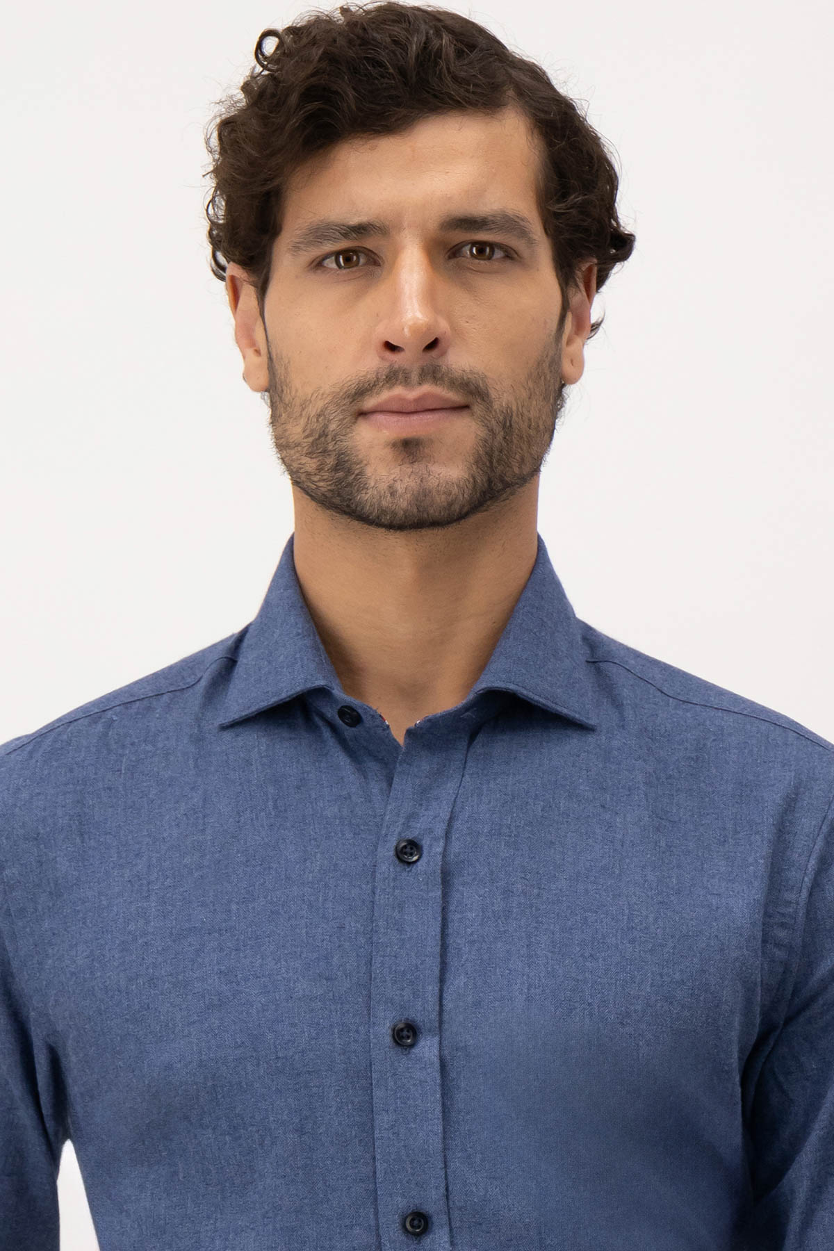 CAMISA CASUAL CALDERONI AZUL CONTEMPORARY FIT image number 2