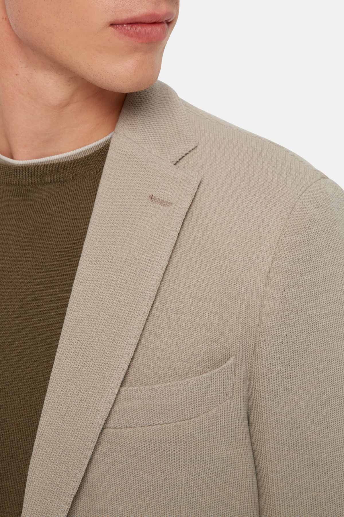 Chaqueta Beige Estructurada De Lana Jersey image number 2