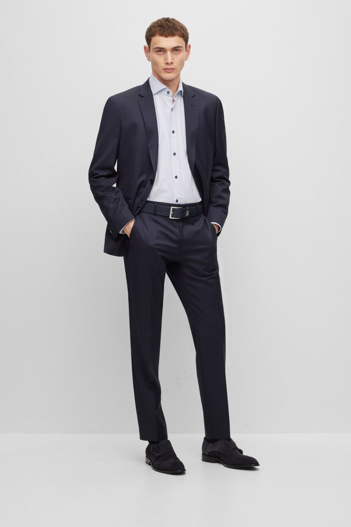 CAMISA SLIM FIT EN PUNTO ESTAMPADO DE TEJIDO FLEXIBLE image number 4