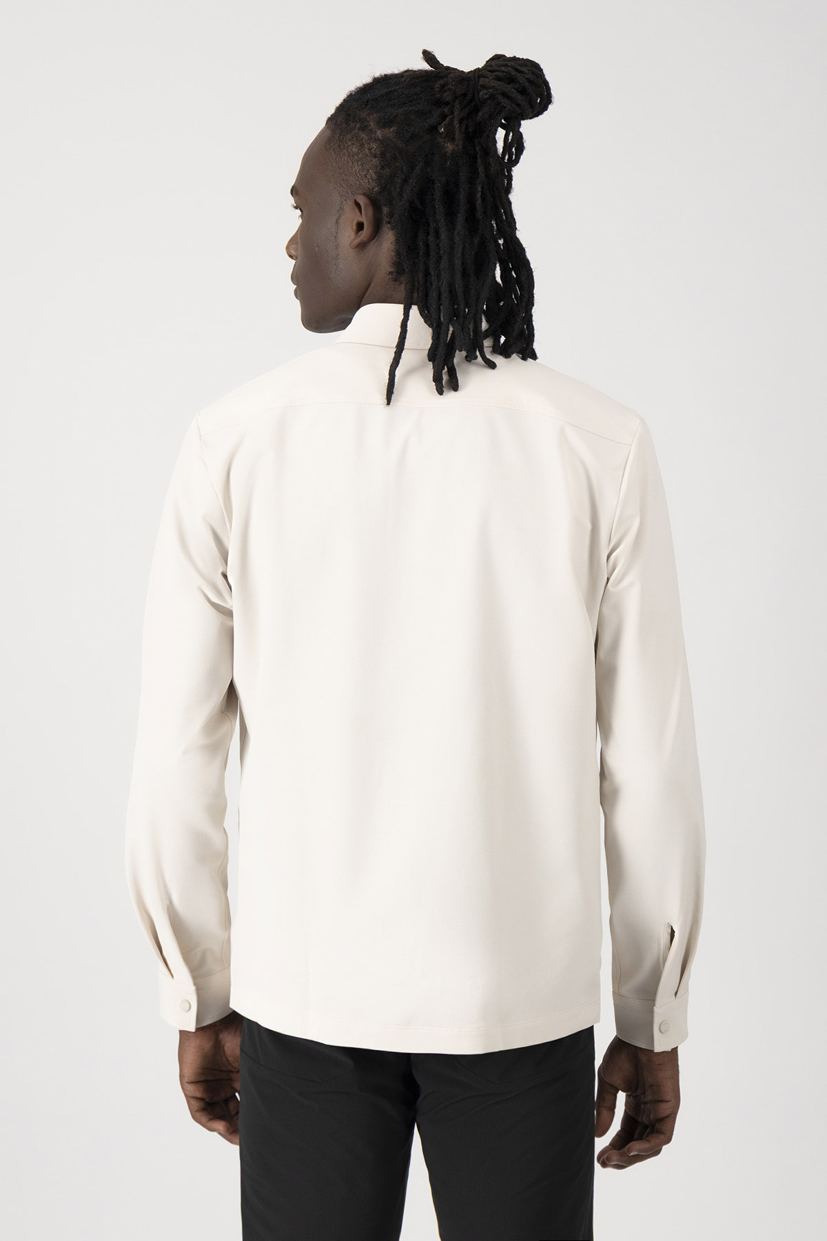 Camisa Relaxed Fit De Sarga Elástica Técnica