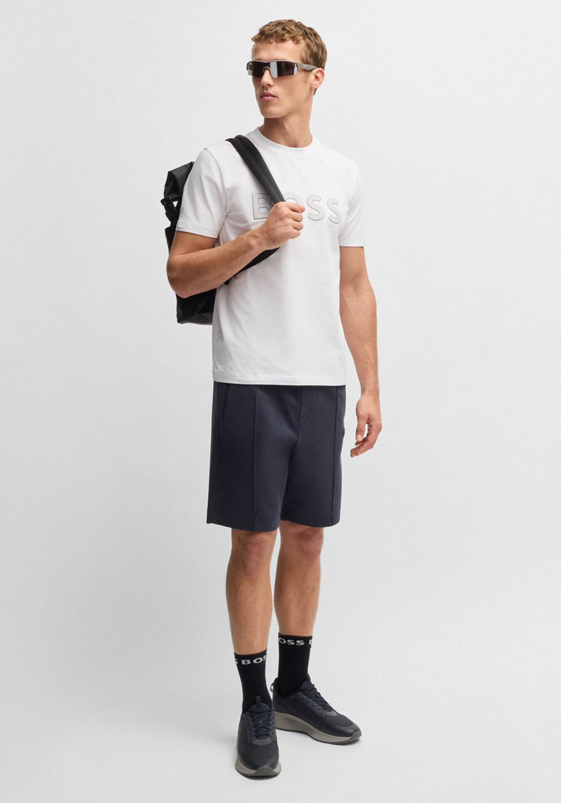 Playera De Algodón Elástico Con Logo Grande