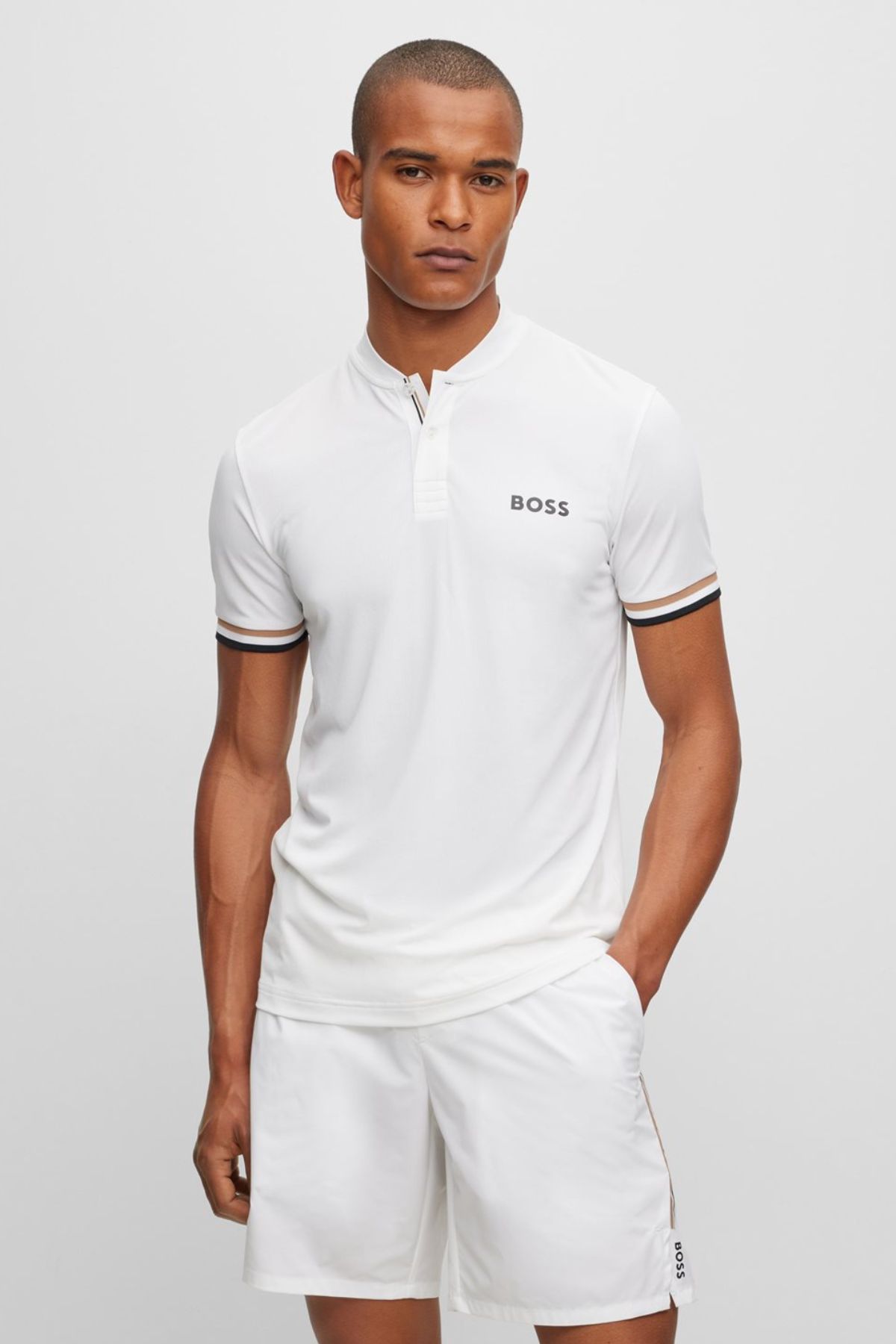 POLO BOSS SLIM FIT A RAYAS X MATTEO BERRETTINI image number 1