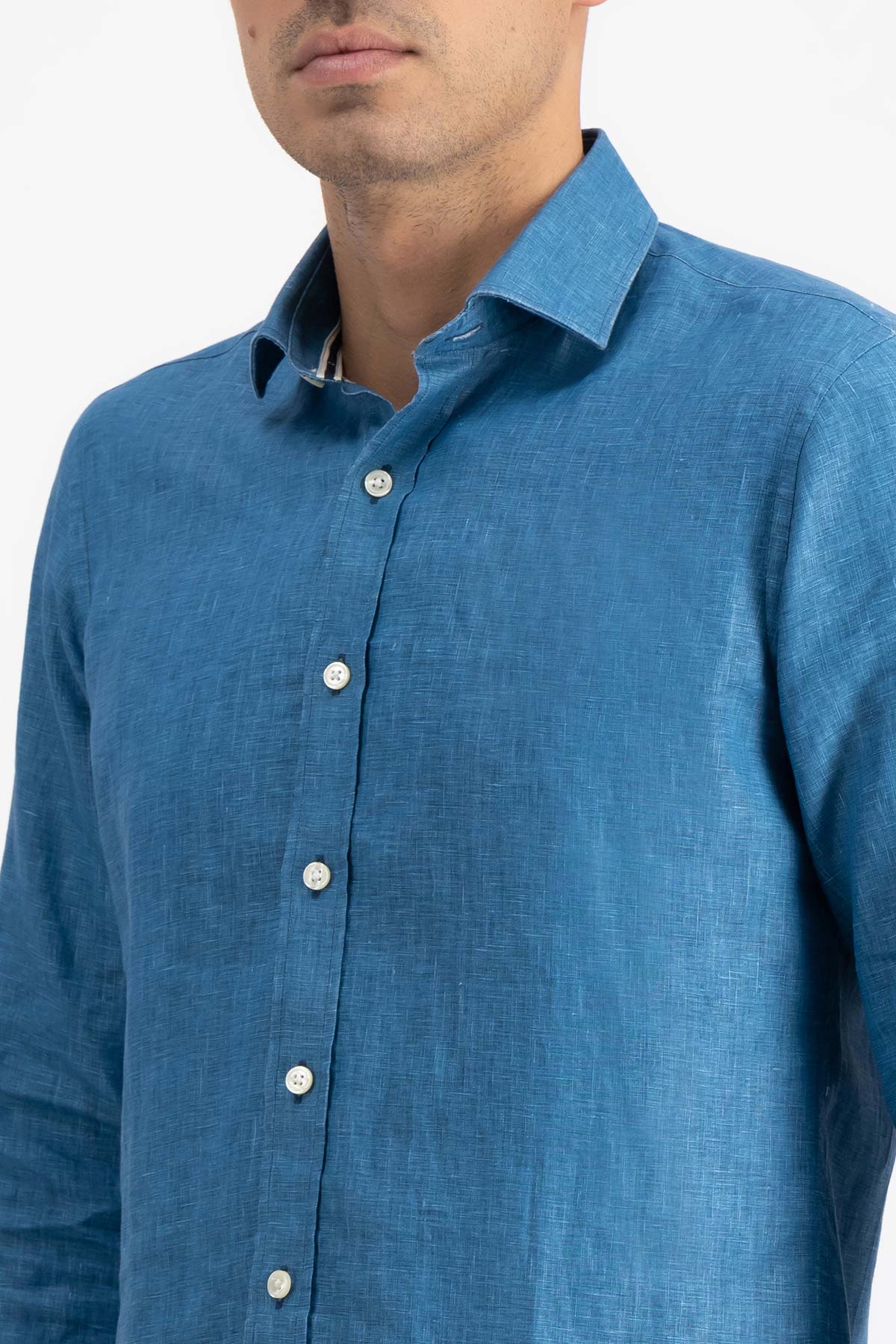 CAMISA PAPER TOUCH TURQUESA CALDERONI SLIM FIT image number 3