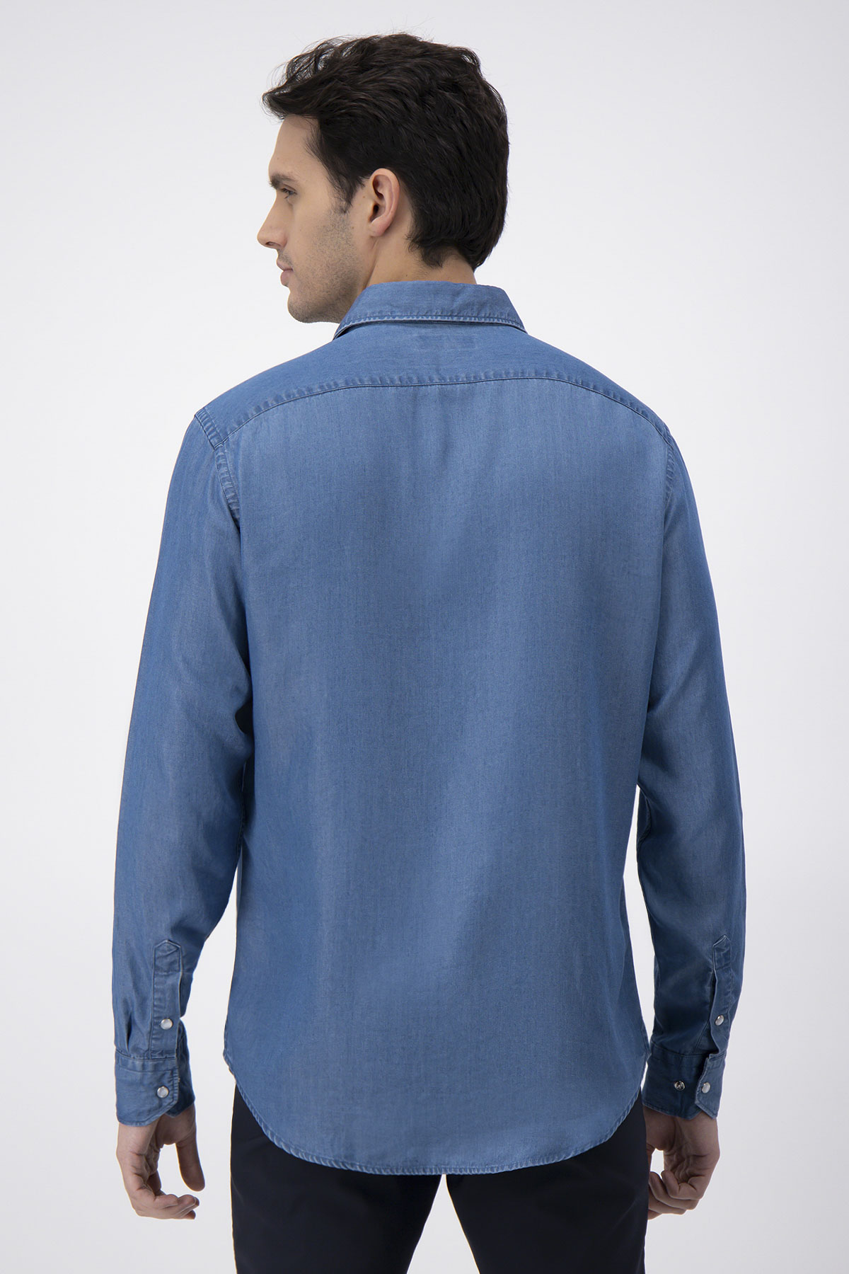 CAMISA CASUAL DENIM TENCEL CALDERONI CONTEMPORARY FIT image number 4