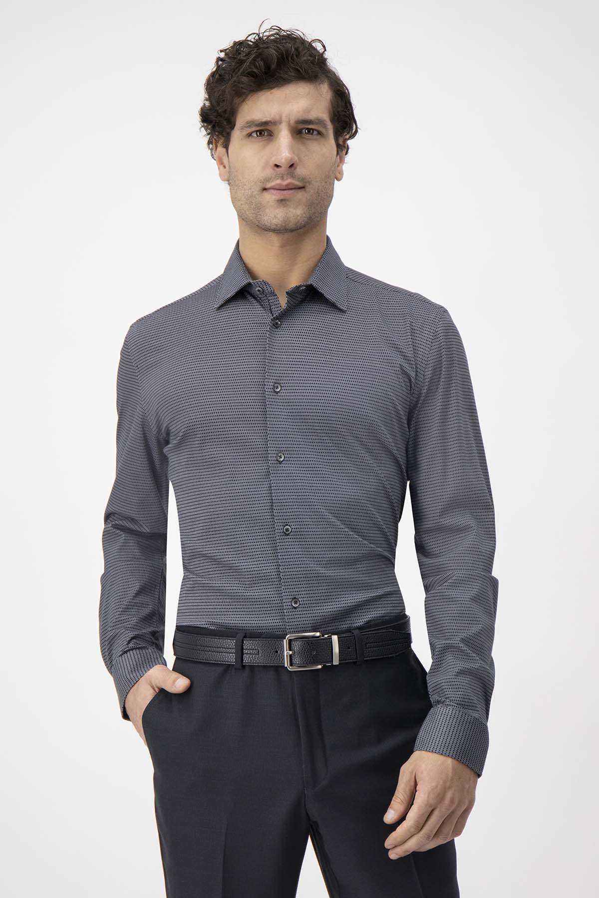 CAMISA KNIT CALDERONI NEGRO SLIM FIT