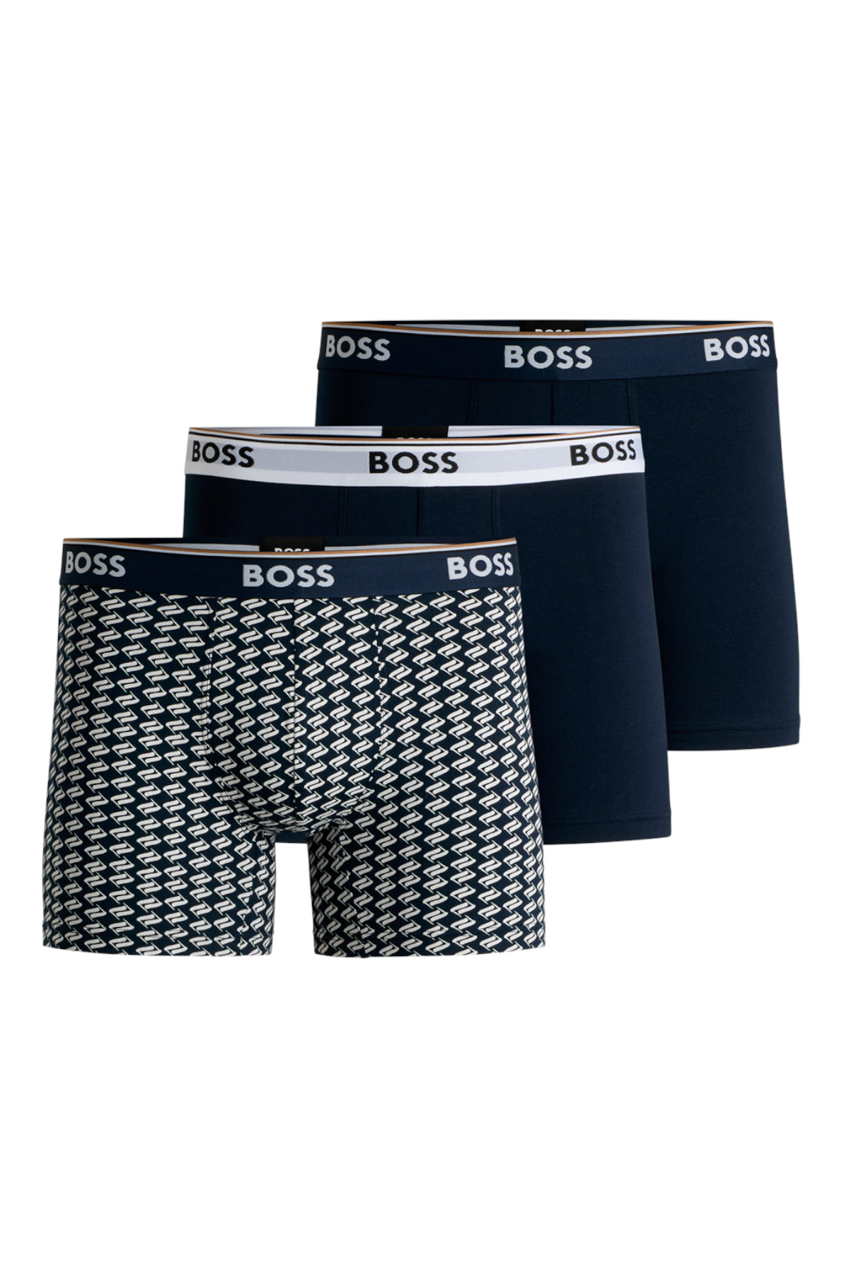 Paquete De Tres Calzoncillos Bóxer Boss En Algodón Elástico Con Logos