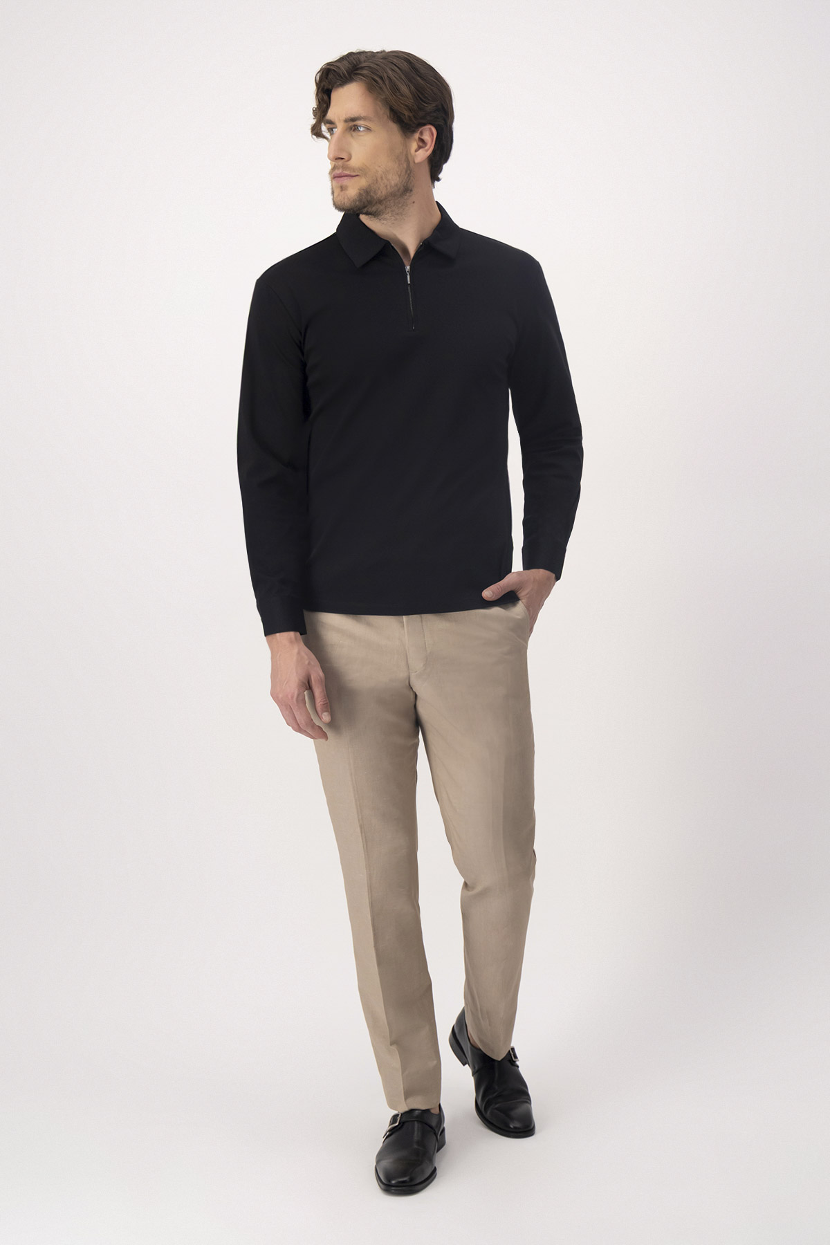 PLAYERA TIPO POLO MERCERIZED COTTON CONTEMPORARY FIT image number 3