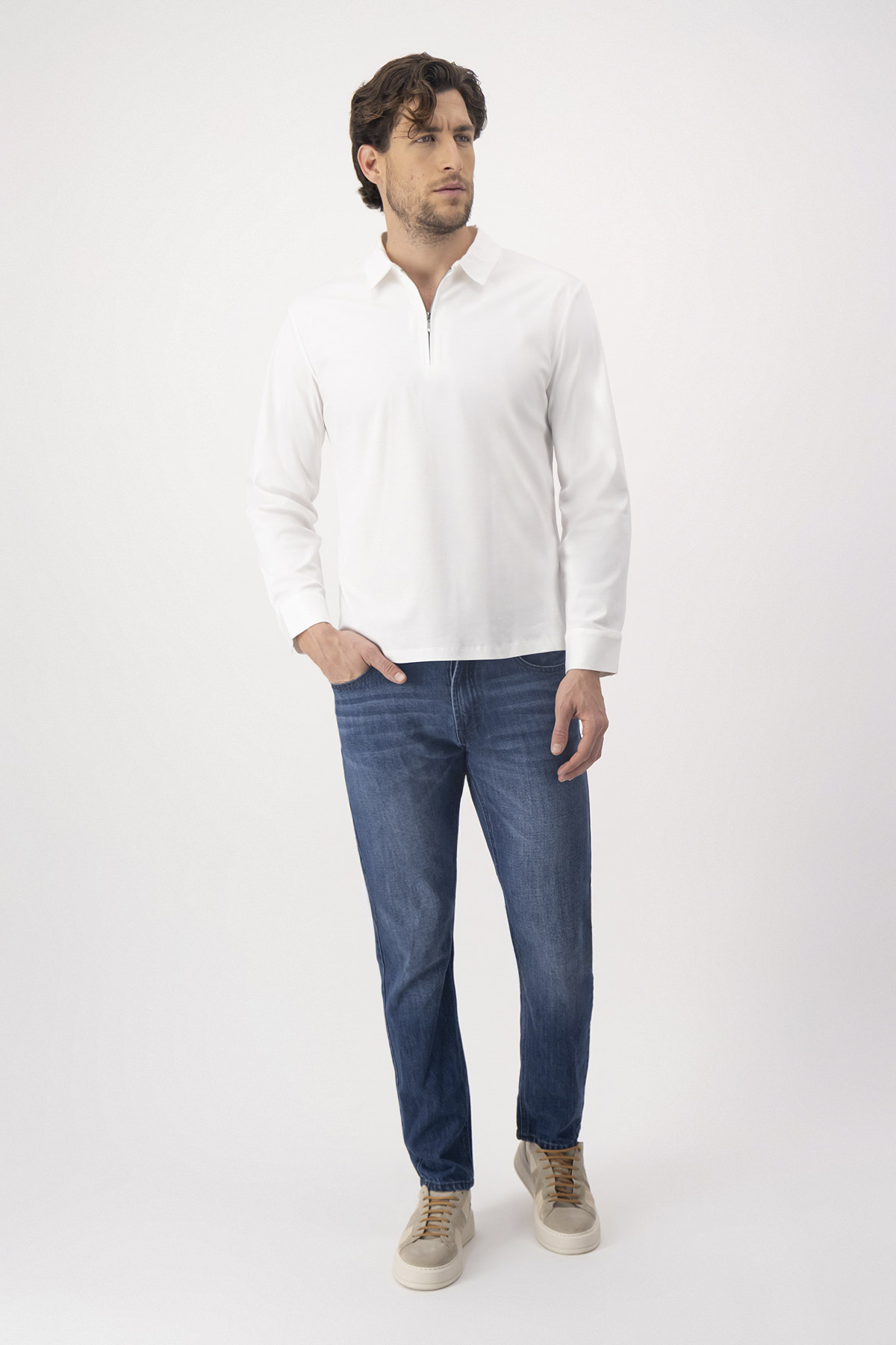 PLAYERA TIPO POLO MERCERIZED COTTON CONTEMPORARY FIT image number 3