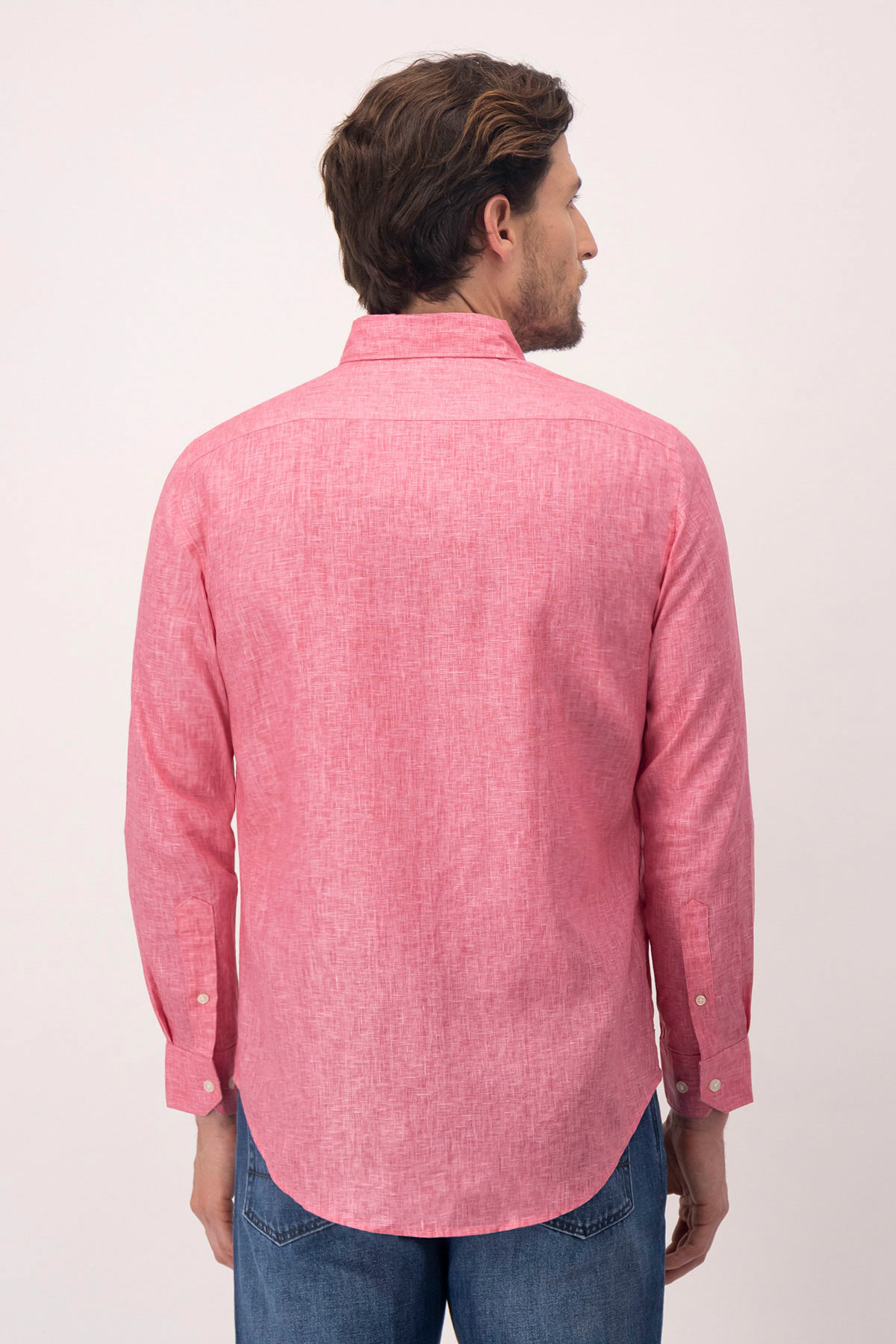 Camisa Casual LINEN Rosa Contemporary Fit
