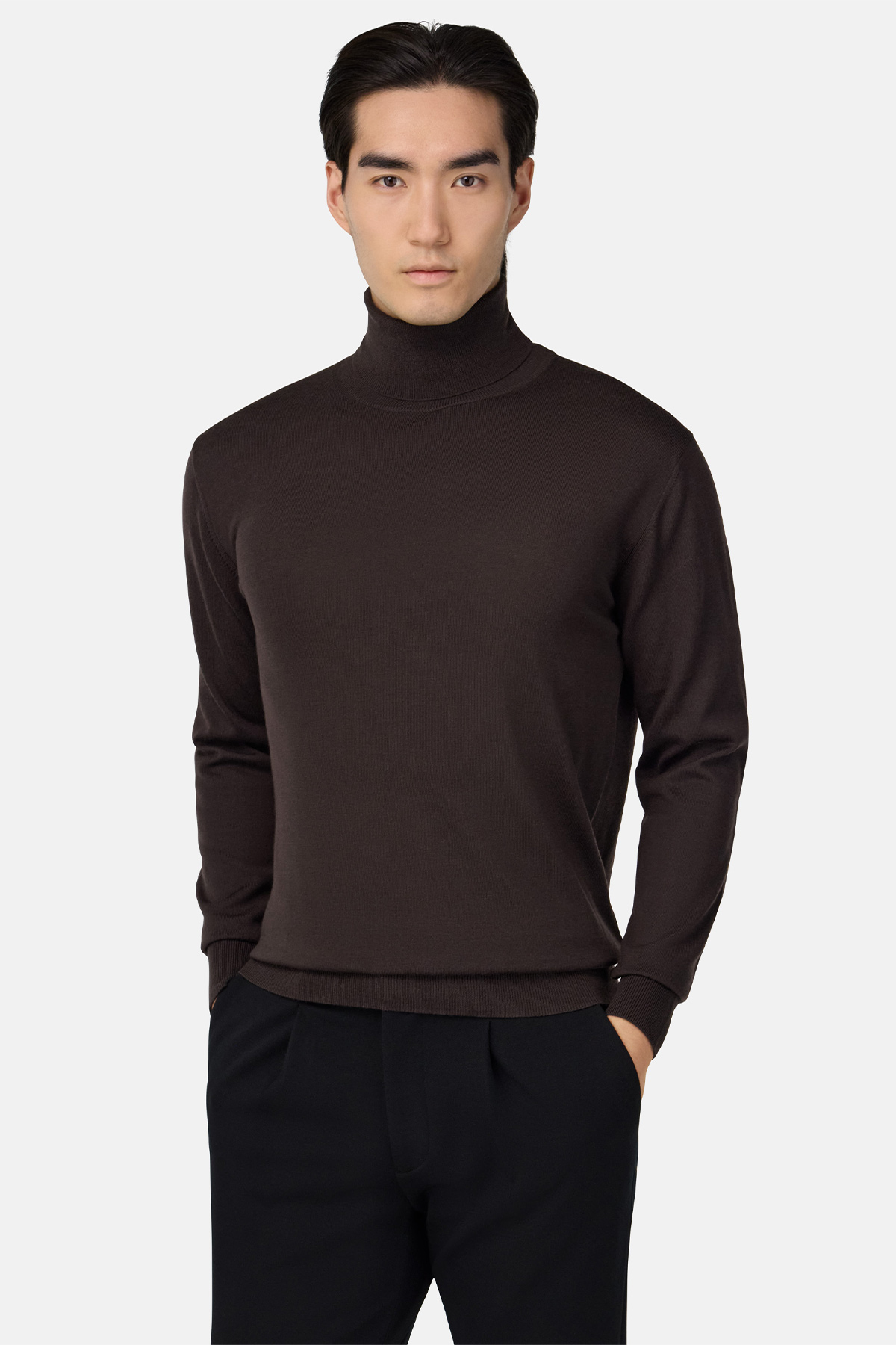 Suéter De Cuello Alto De Lana Merina