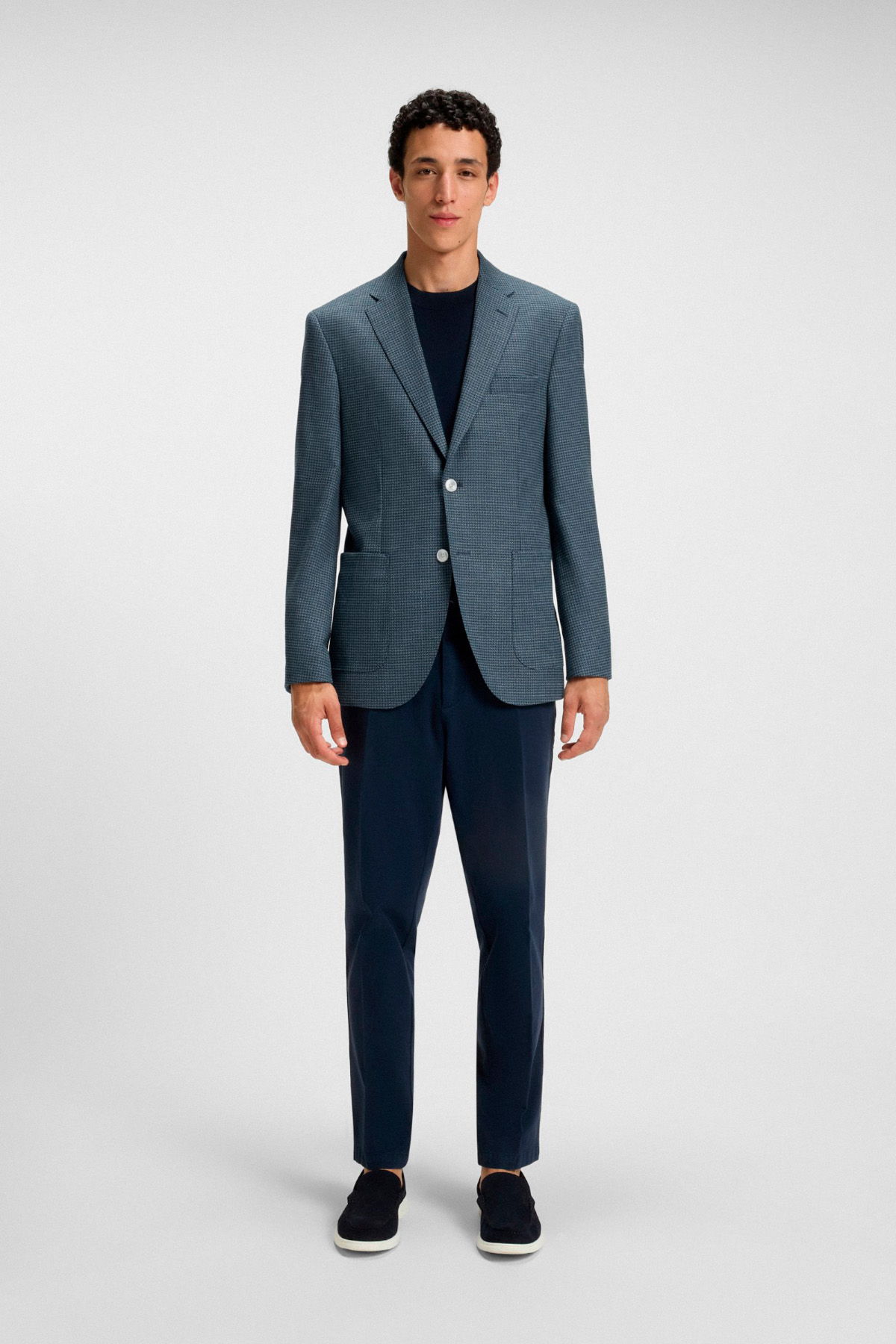 Blazer Regular Fit Con Estampado En Mezcla De Lana