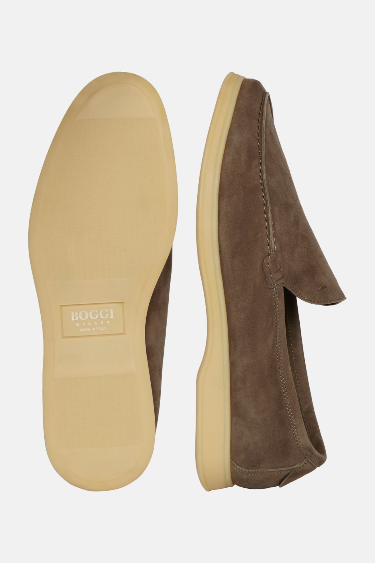 Mocasines Marrones De Ante Boggi image number 4